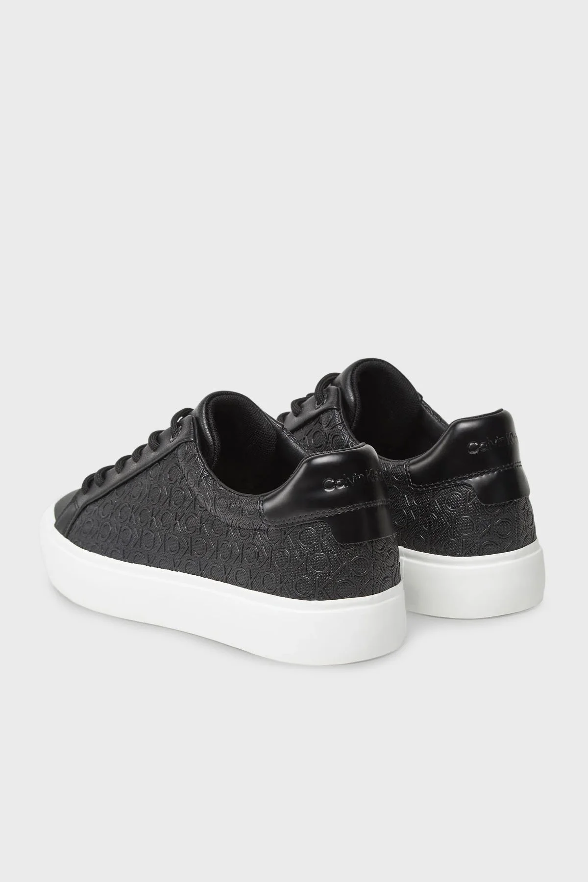 Calvin Klein Monogram Logo Baskılı Kalın Taban Sneaker HW0HW02573BEH Bayan Ayakkabı HW0HW02573 BEH SİYAH - 4