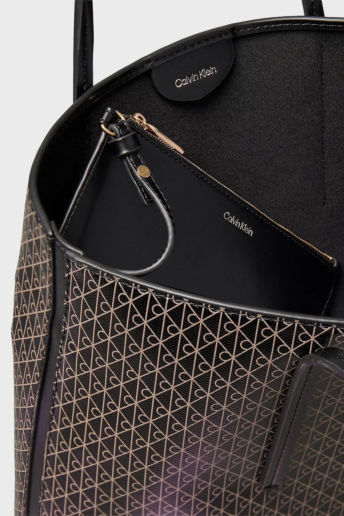 Calvin Klein Monogram Logo Baskılı Kapamasız LV04F3267G2XA Bayan Çanta LV04F3267G 2XA SİYAH - 4