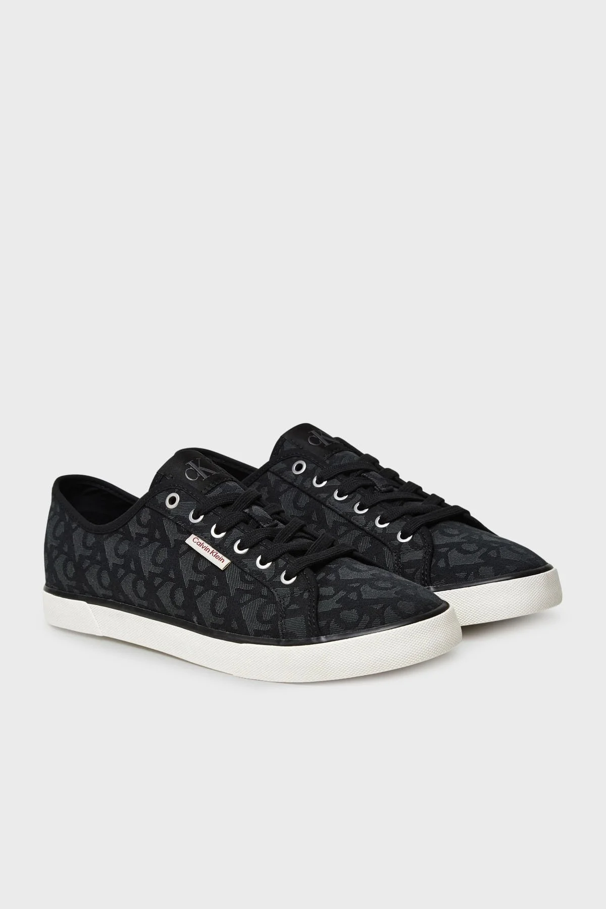 Calvin Klein Monogram Logo Baskılı Sneaker YM0YM013680GM Erkek Ayakkabı YM0YM01368 0GM SİYAH-BEYAZ - 2