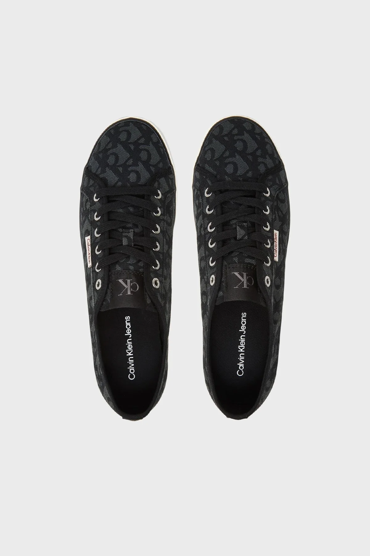 Calvin Klein Monogram Logo Baskılı Sneaker YM0YM013680GM Erkek Ayakkabı YM0YM01368 0GM SİYAH-BEYAZ - 3