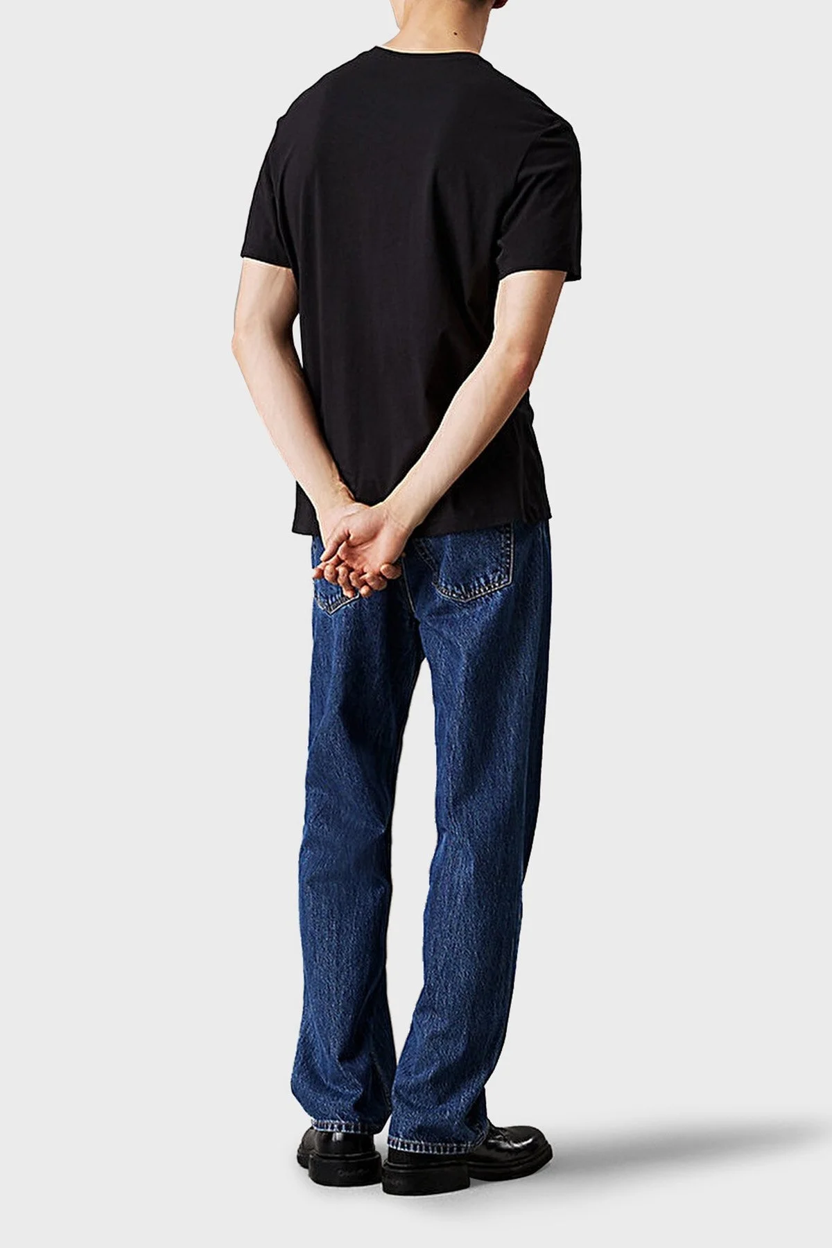 Calvin Klein Monogram Logolu % 100 Pamuk Regular Fit Bisiklet Yaka 00040EM286UB1 Erkek T Shirt 00040EM286 UB1 SİYAH - 2