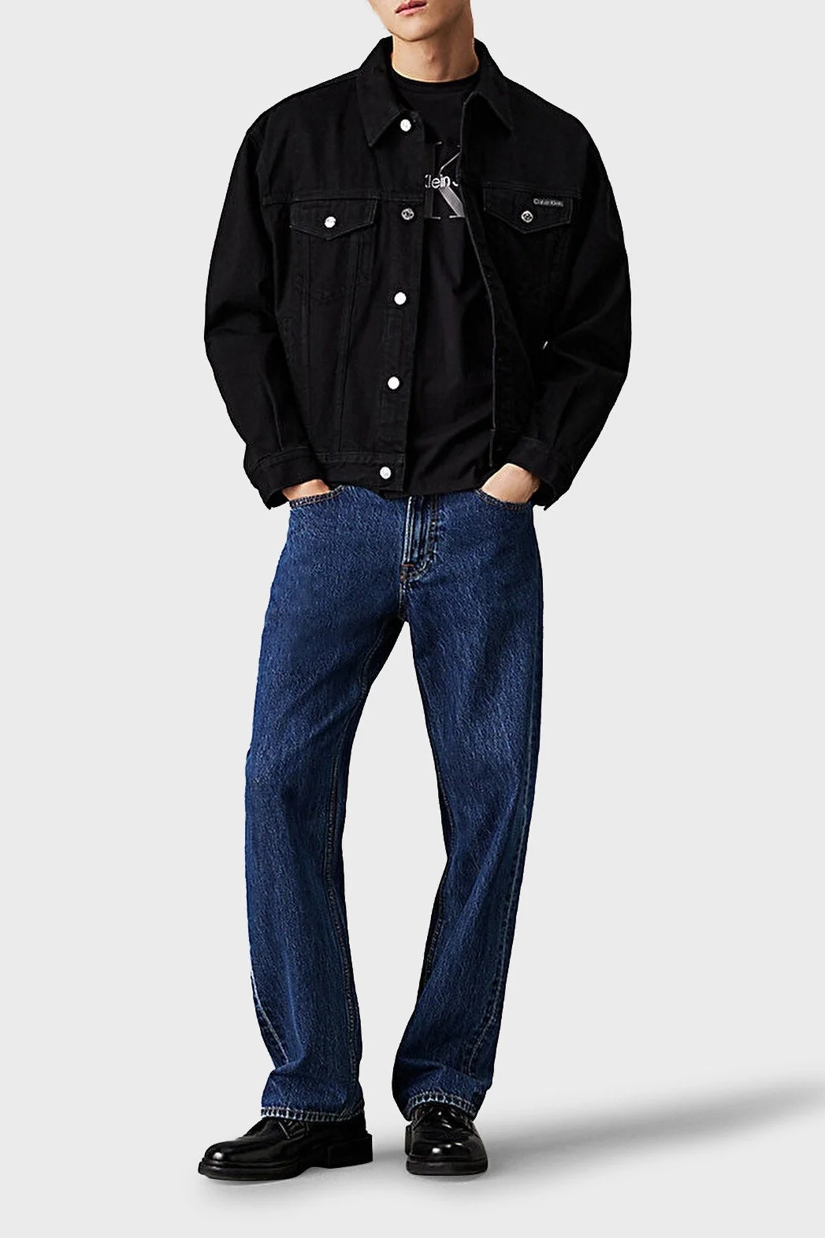 Calvin Klein Monogram Logolu % 100 Pamuk Regular Fit Bisiklet Yaka 00040EM286UB1 Erkek T Shirt 00040EM286 UB1 SİYAH - 3