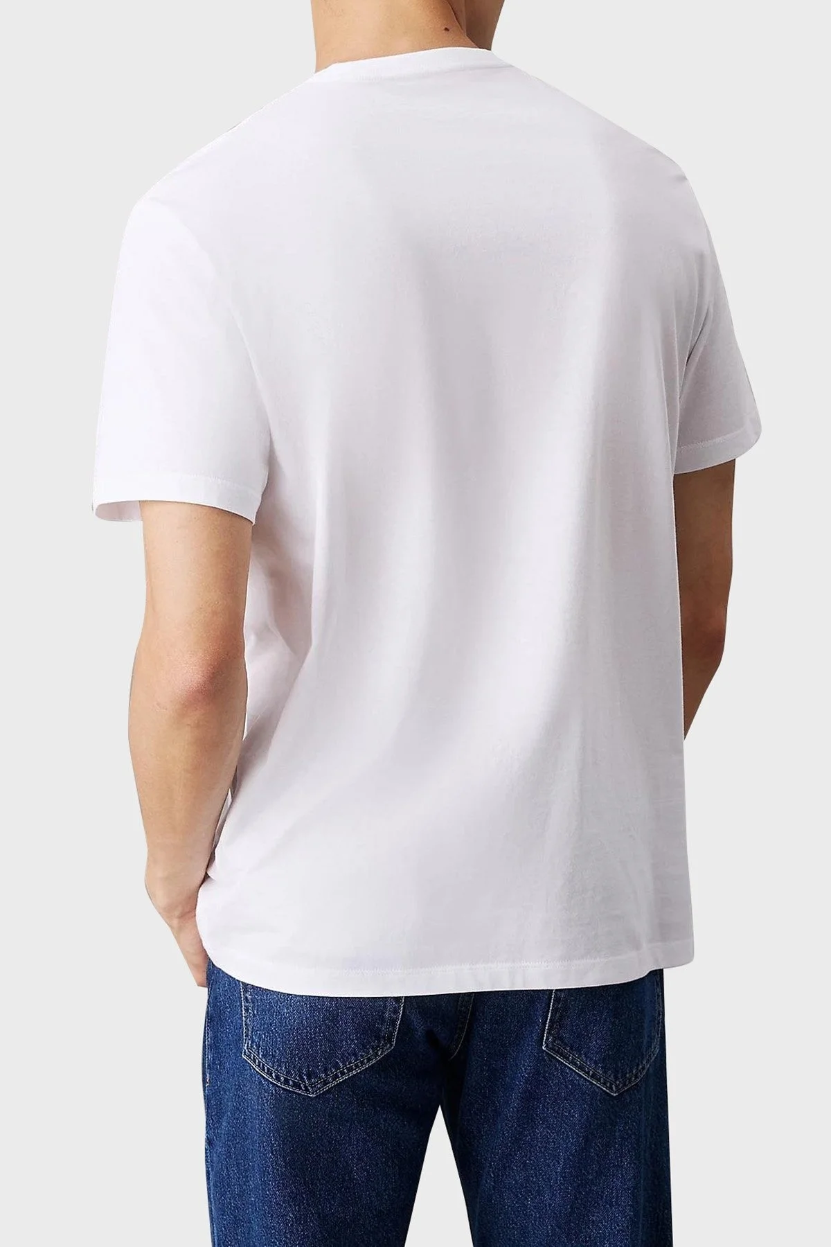 Calvin Klein Monogram Logolu % 100 Pamuk Regular Fit Bisiklet Yaka 00040EM286YAA Erkek T Shirt 00040EM286 YAA BEYAZ - 5