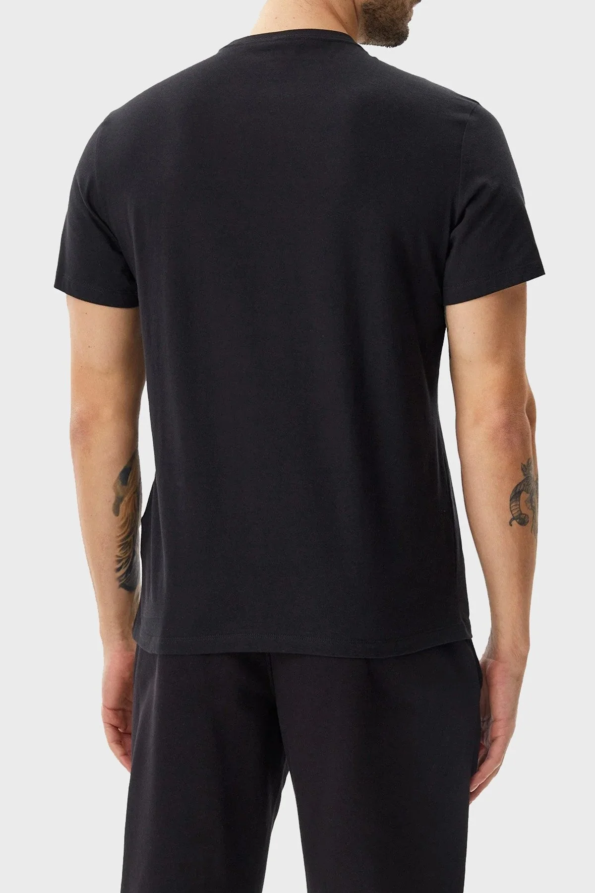 Calvin Klein Monogram Logolu Pamuklu Regular Fit Bisiklet Yaka LV040EM286UB1 Erkek T Shirt LV040EM286 UB1 SİYAH - 3