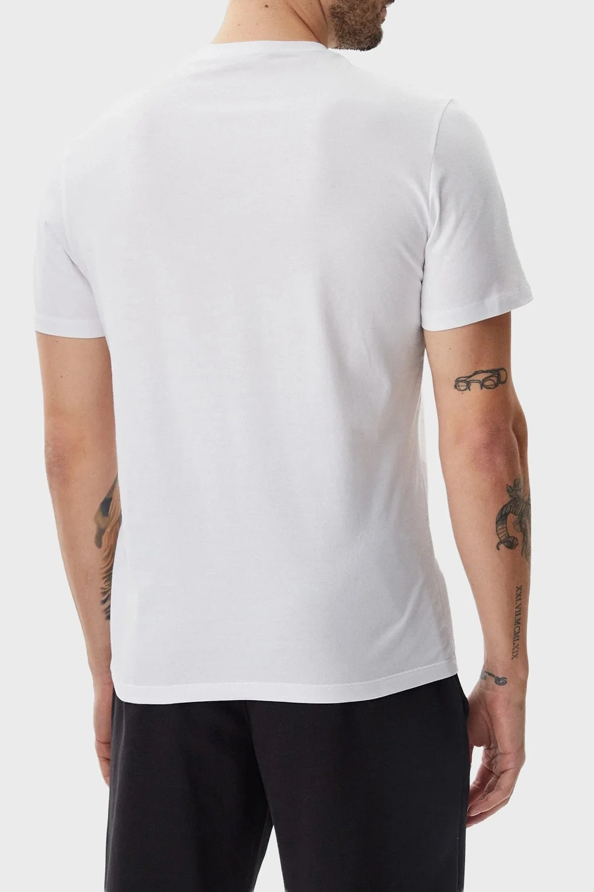 Calvin Klein Monogram Logolu Pamuklu Regular Fit Bisiklet Yaka LV040EM286YAA Erkek T Shirt LV040EM286 YAA BEYAZ - 8