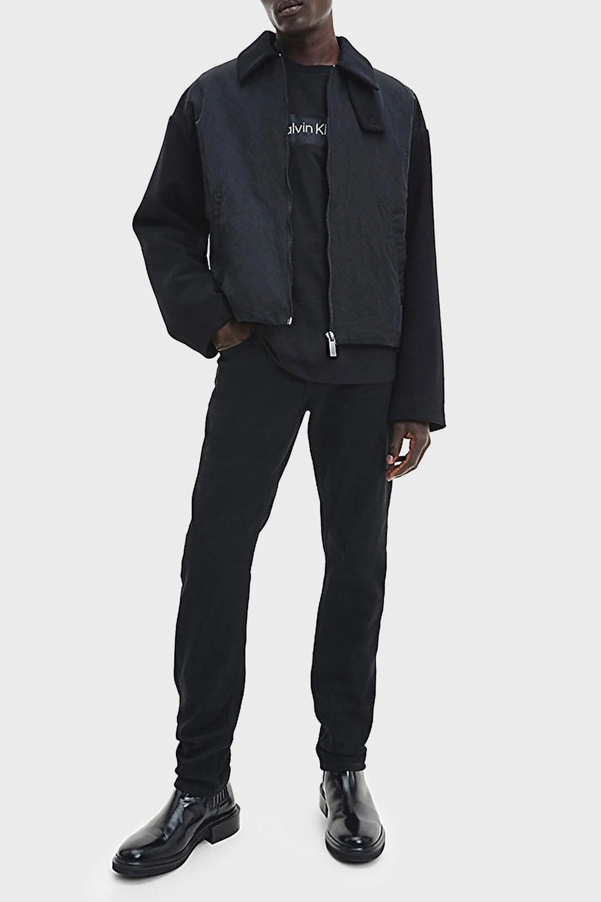 Calvin Klein Normal Bel Dar Kesim Düz Paça Jeans K10K1114551BY Erkek Kot Pantolon K10K111455 1BY SİYAH - 3