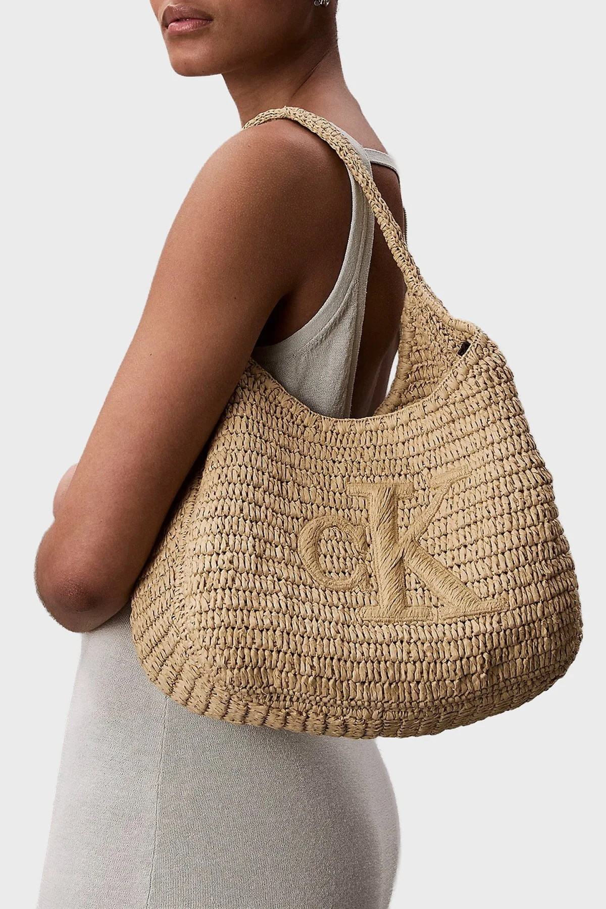 Calvin Klein Omuz Askılı El Örgüsü Large LV04F3448G0EI Bayan Çanta LV04F3448G 0EI BEJ - 2