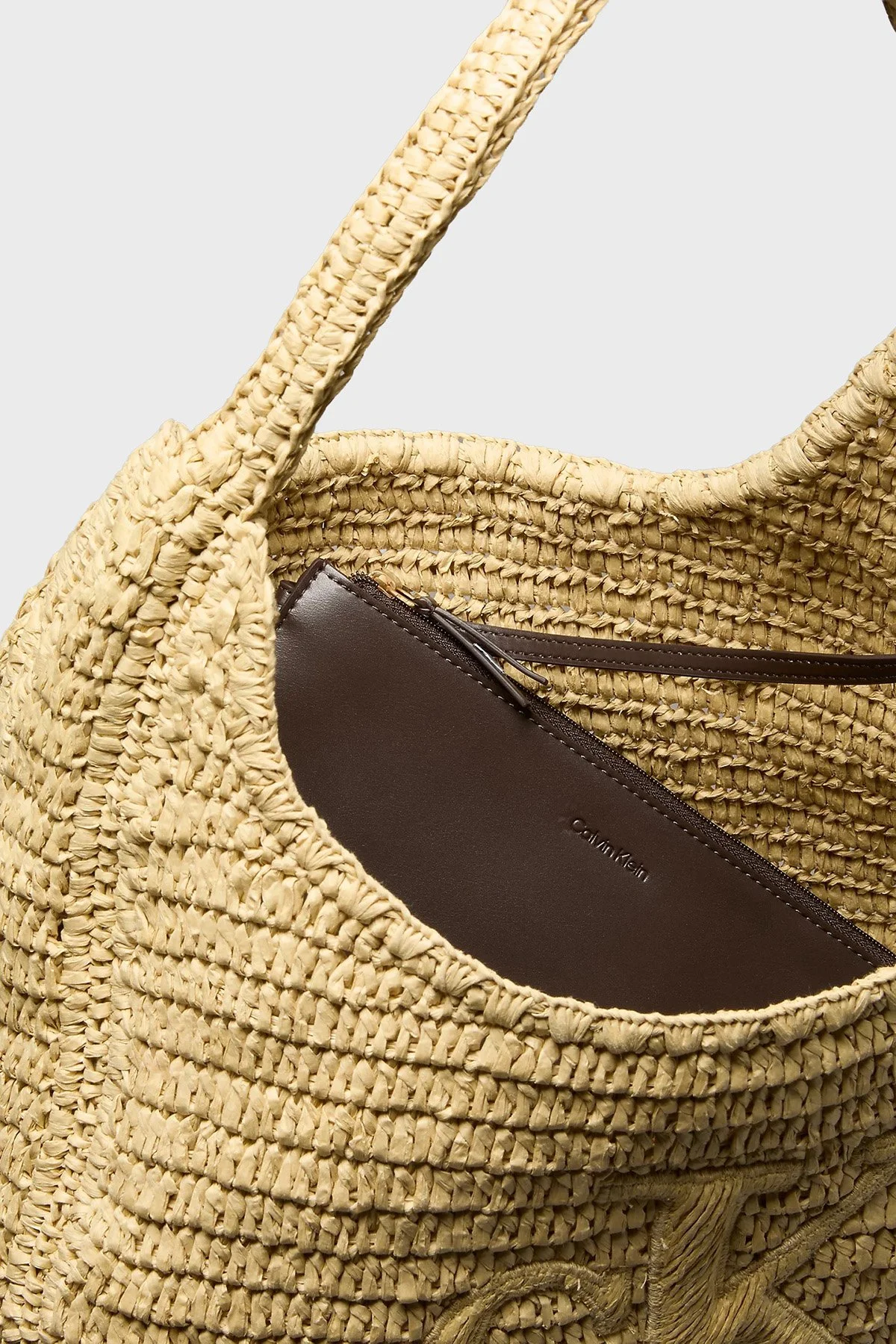 Calvin Klein Omuz Askılı El Örgüsü Large LV04F3448G0EI Bayan Çanta LV04F3448G 0EI BEJ - 5