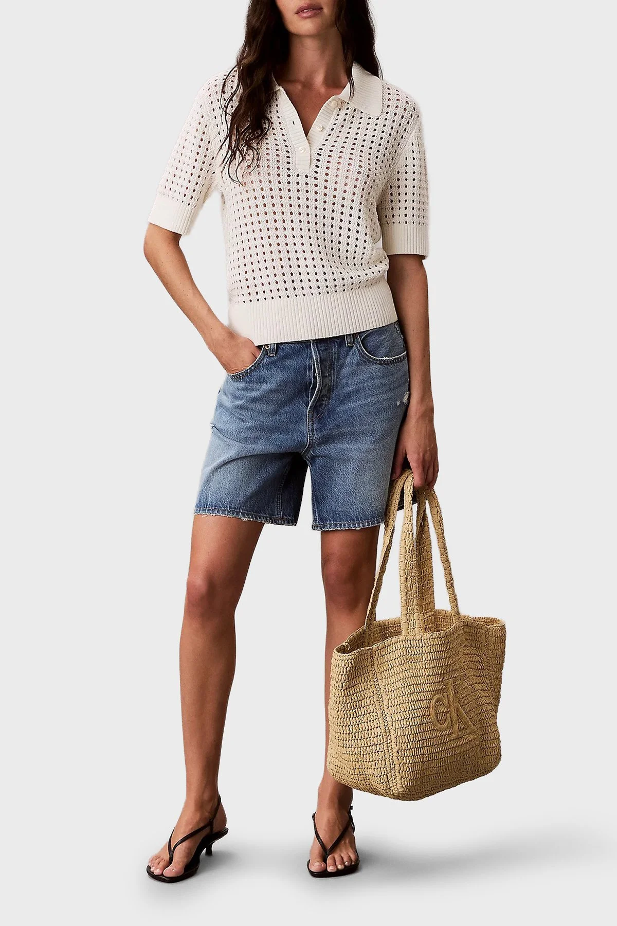 Calvin Klein Omuz Askılı El Örgüsü LV04F3447G0EI Bayan Çanta LV04F3447G 0EI BEJ - 2