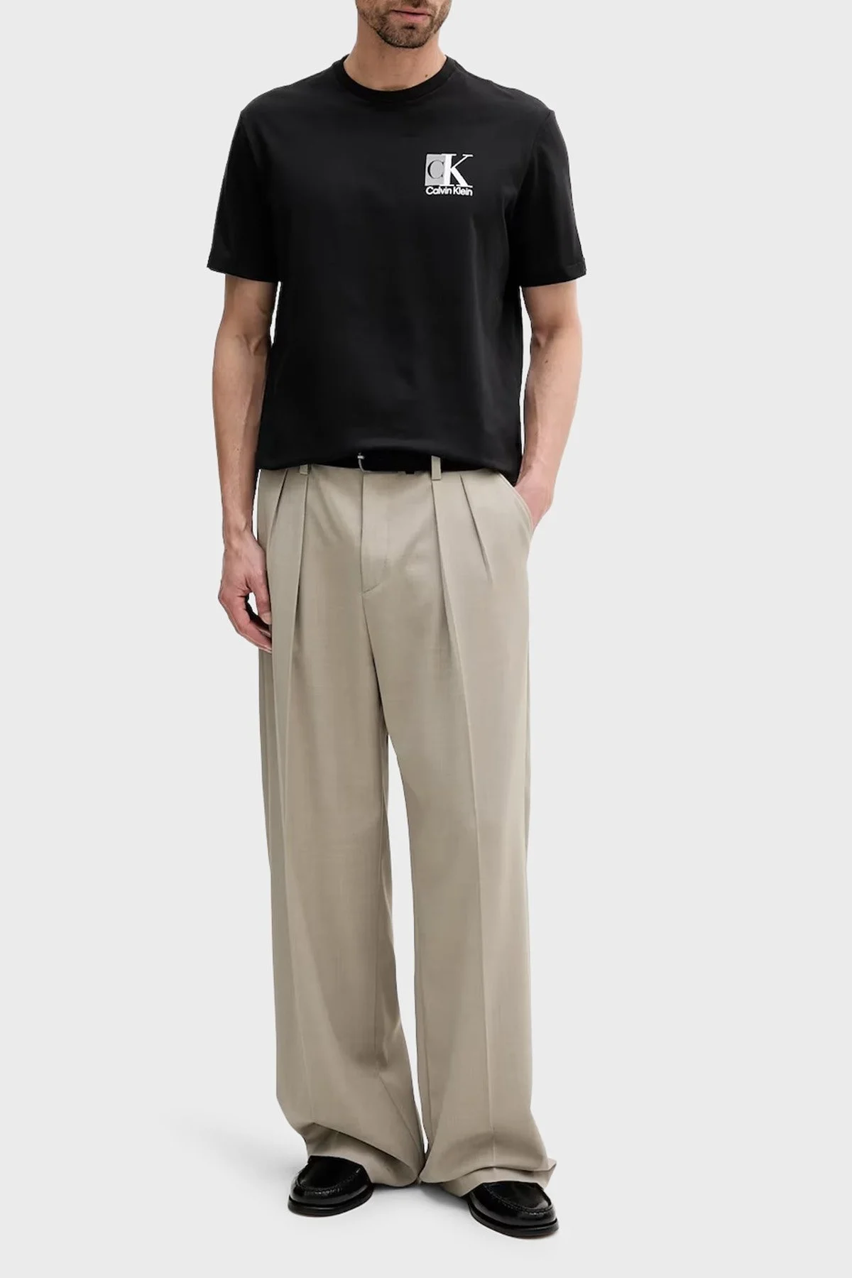 Calvin Klein Ön ve Arka Logo Baskılı Pamuklu Regular Fit LV04RC853GUB1 Erkek T Shirt LV04RC853G UB1 SİYAH - 2