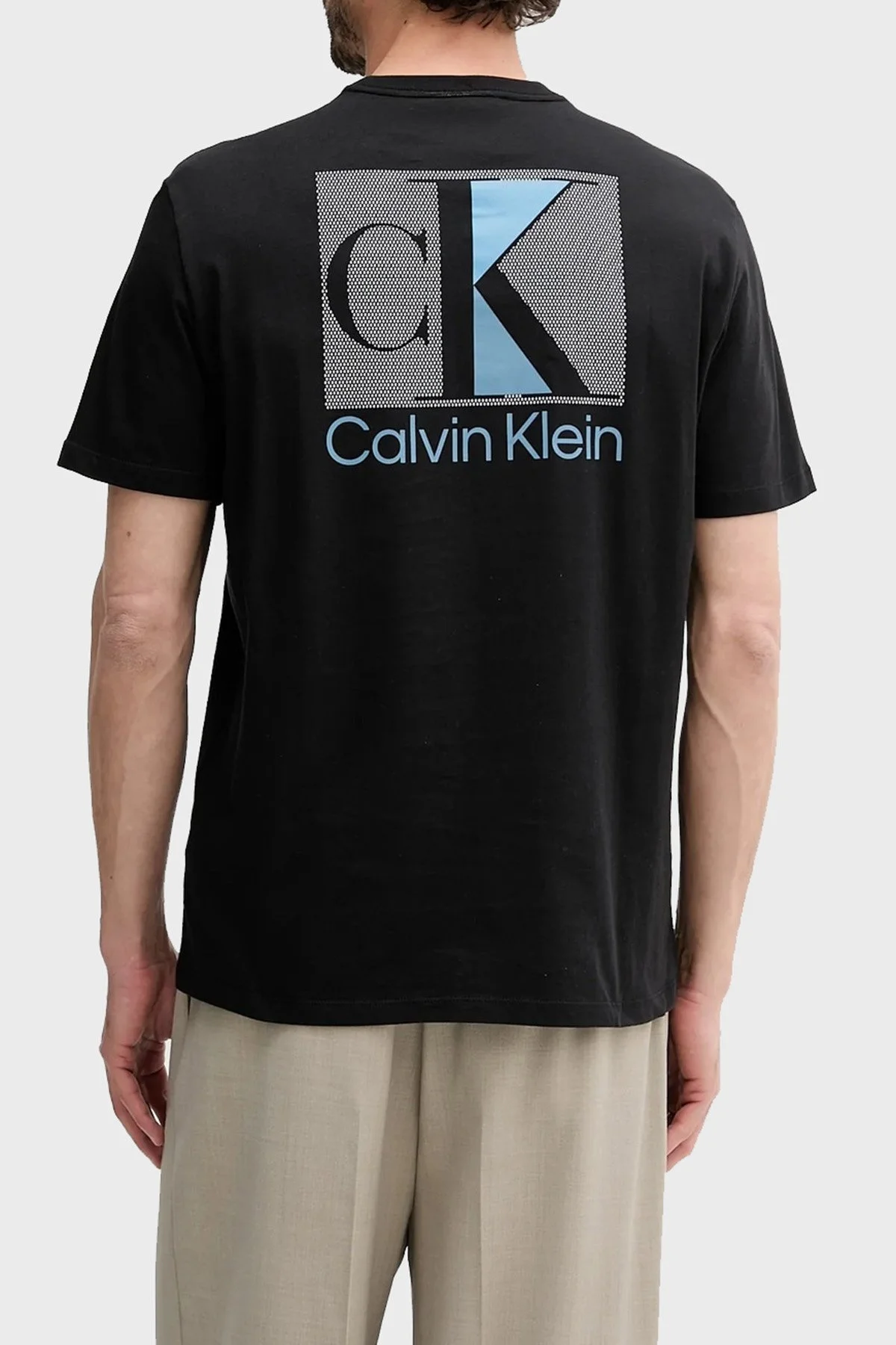 Calvin Klein Ön ve Arka Logo Baskılı Pamuklu Regular Fit LV04RC853GUB1 Erkek T Shirt LV04RC853G UB1 SİYAH - 3