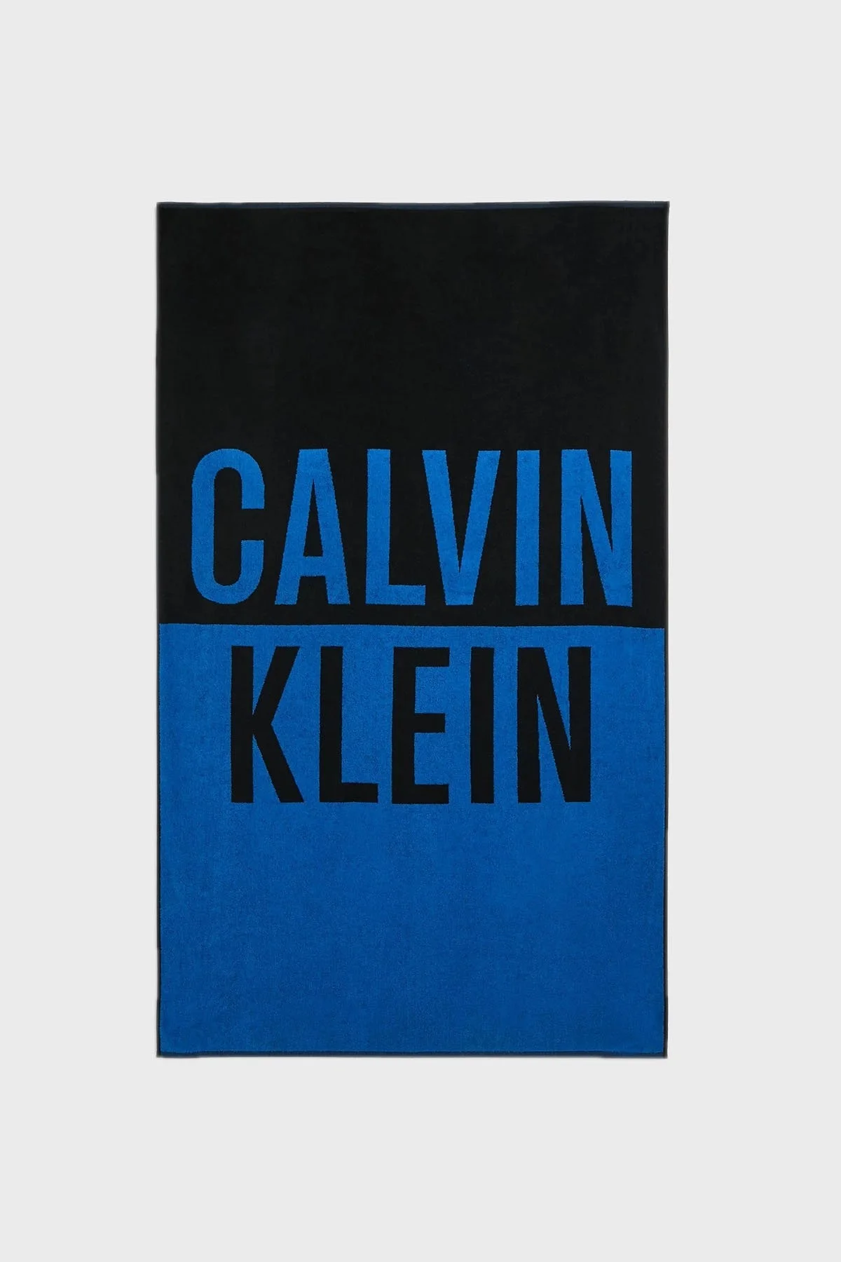 Calvin Klein Organik Pamuk Karışımlı 180 x 100 cm KU0KU00105C4X Unisex Plaj Havlusu KU0KU00105 C4X SİYAH-SAKS - 1