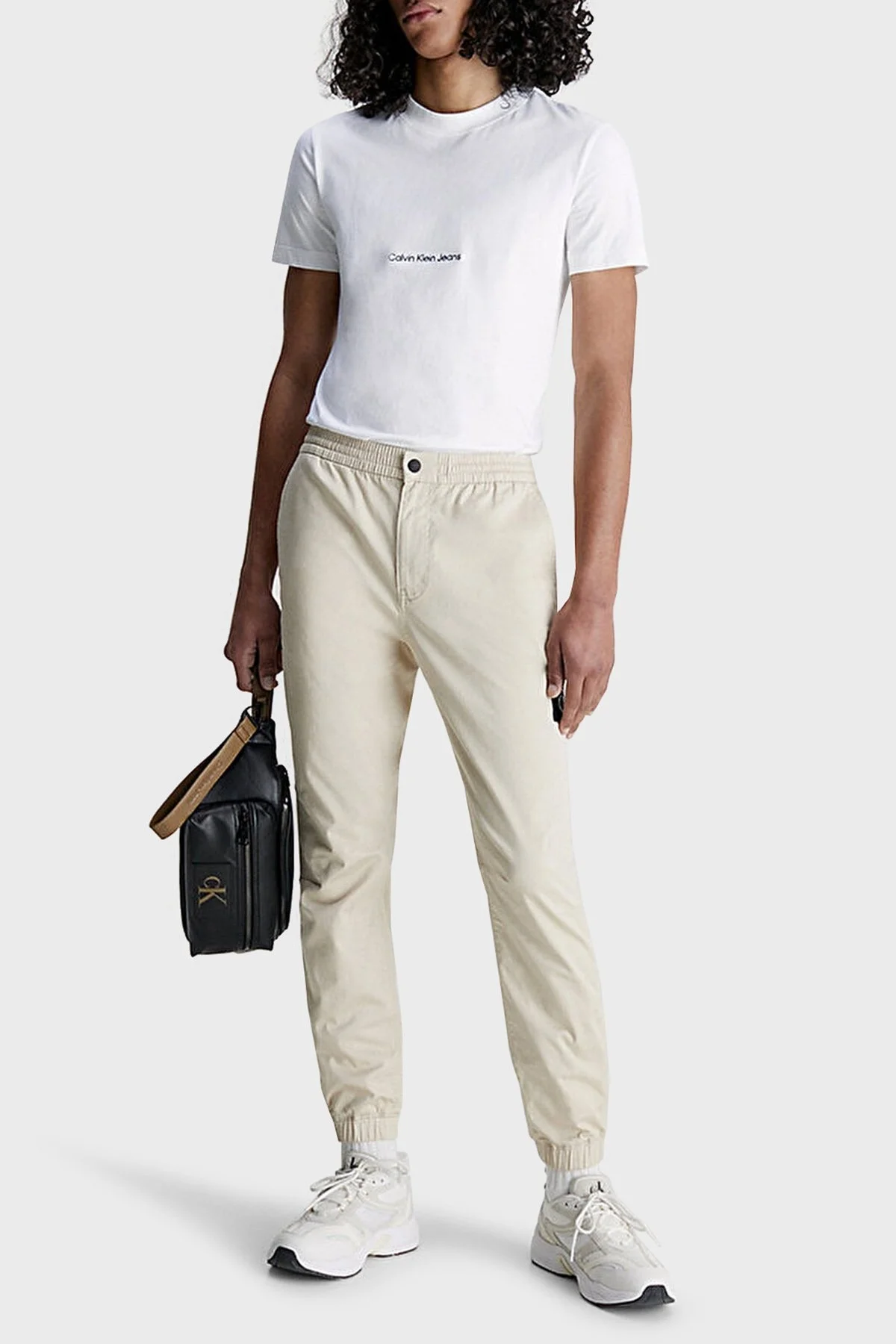 Calvin Klein Organik Pamuklu Bisiklet Yaka Slim Fit J30J322848YAF Erkek T Shirt J30J322848 YAF BEYAZ - 3