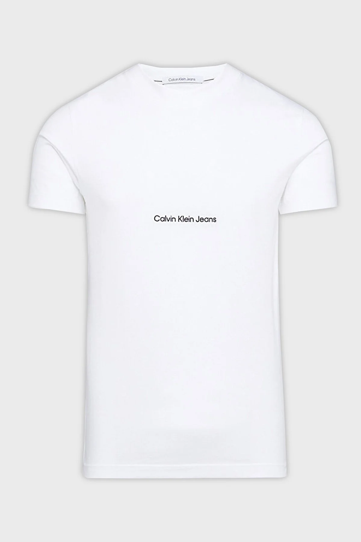 Calvin Klein Organik Pamuklu Bisiklet Yaka Slim Fit J30J322848YAF Erkek T Shirt J30J322848 YAF BEYAZ - 5