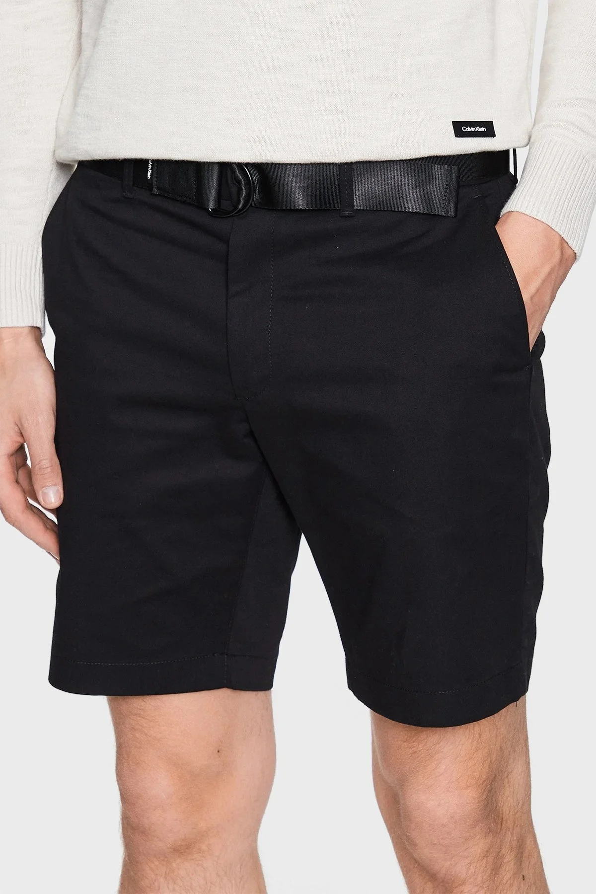 Calvin Klein Organik Pamuklu Kemerli Cepli Slim Fit K10K111788BEH Erkek Short K10K111788 BEH SİYAH - 1
