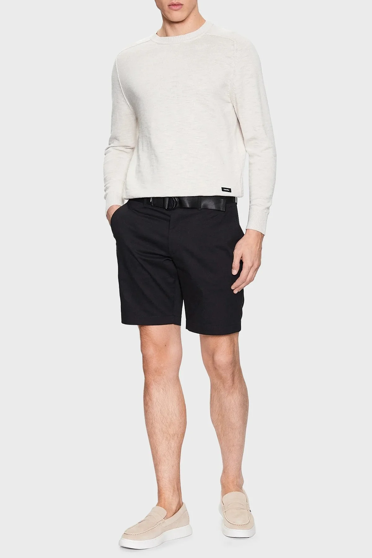 Calvin Klein Organik Pamuklu Kemerli Cepli Slim Fit K10K111788BEH Erkek Short K10K111788 BEH SİYAH - 2