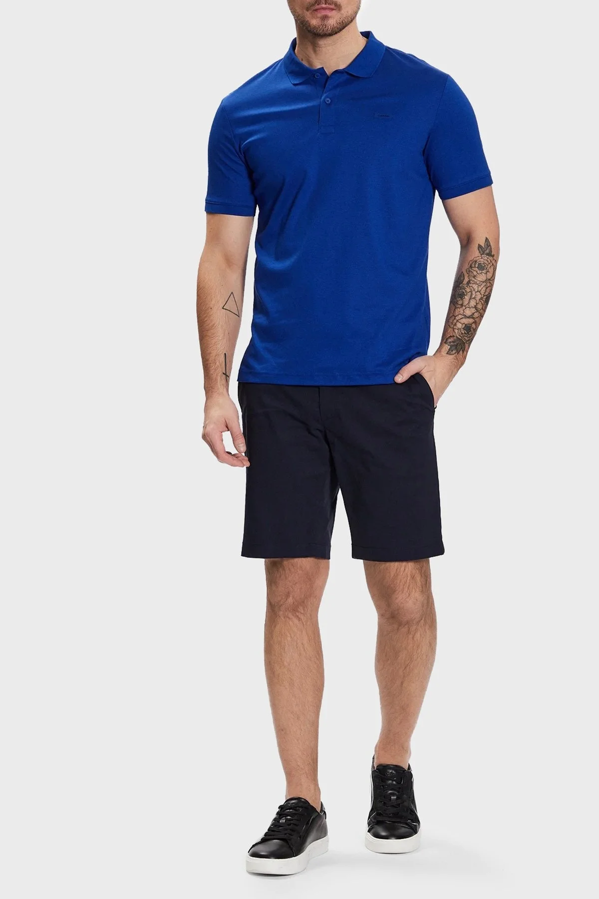 Calvin Klein Organik Pamuklu Kemerli Cepli Slim Fit K10K111788CHW Erkek Short K10K111788 CHW LACİVERT - 1