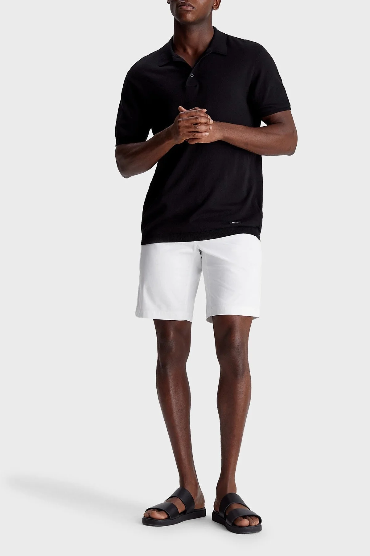 Calvin Klein Organik Pamuklu Kemerli Cepli Slim Fit K10K111788YAF Erkek Short K10K111788 YAF BEYAZ - 1