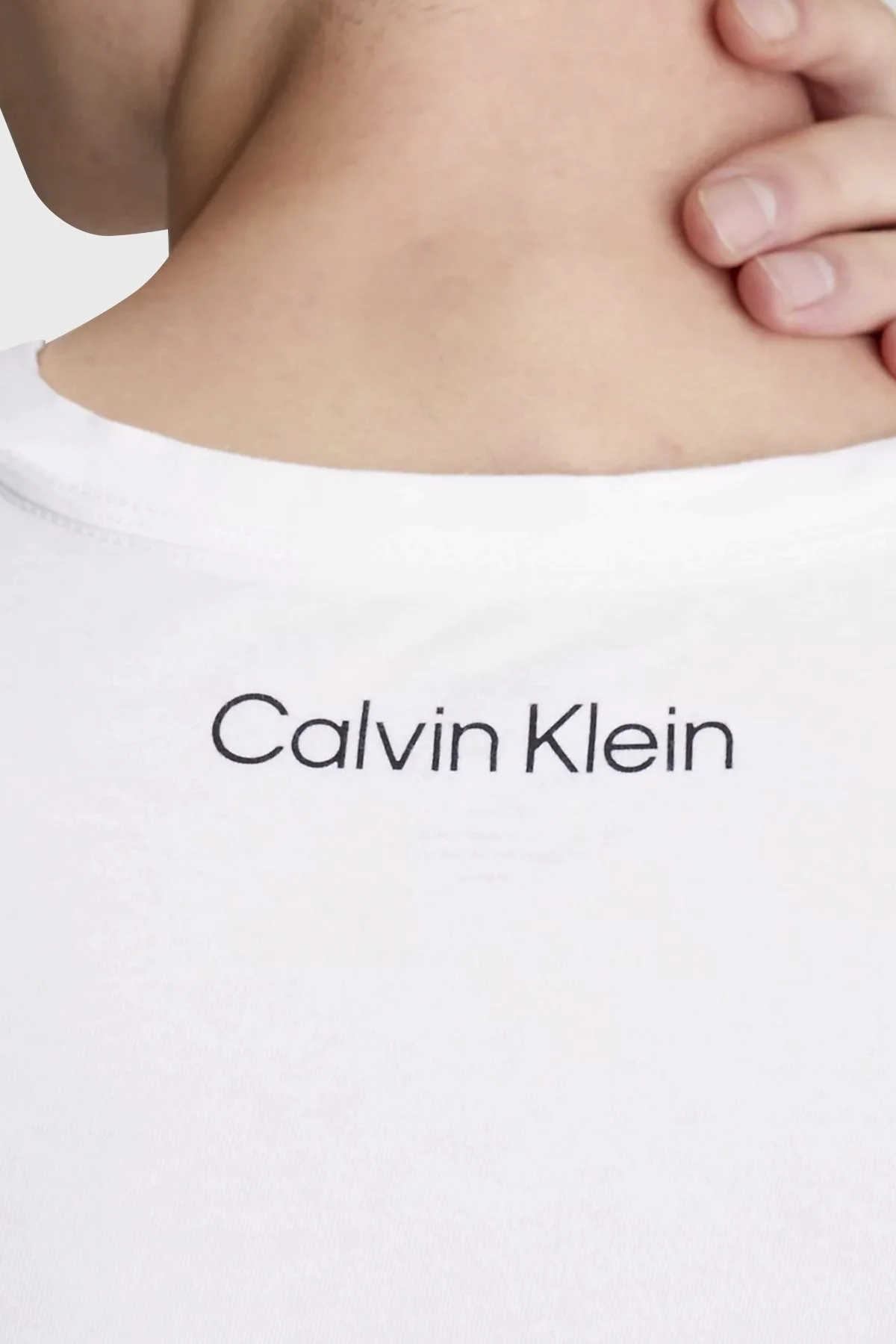 Calvin Klein Organik Pamuklu Regular Fit 000NM2526EN1J Erkek Pijama Takımı 000NM2526E N1J SİYAH-BEYAZ - 4