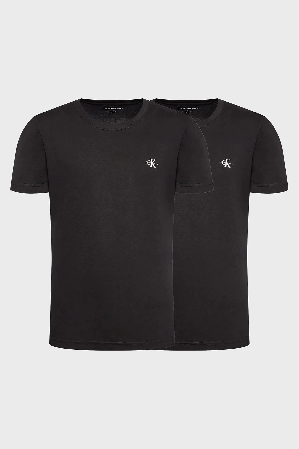 Calvin Klein Organik Pamuklu Regular Fit 2li J30J3201990GO Erkek T Shirt J30J320199 0GO SİYAH - 7