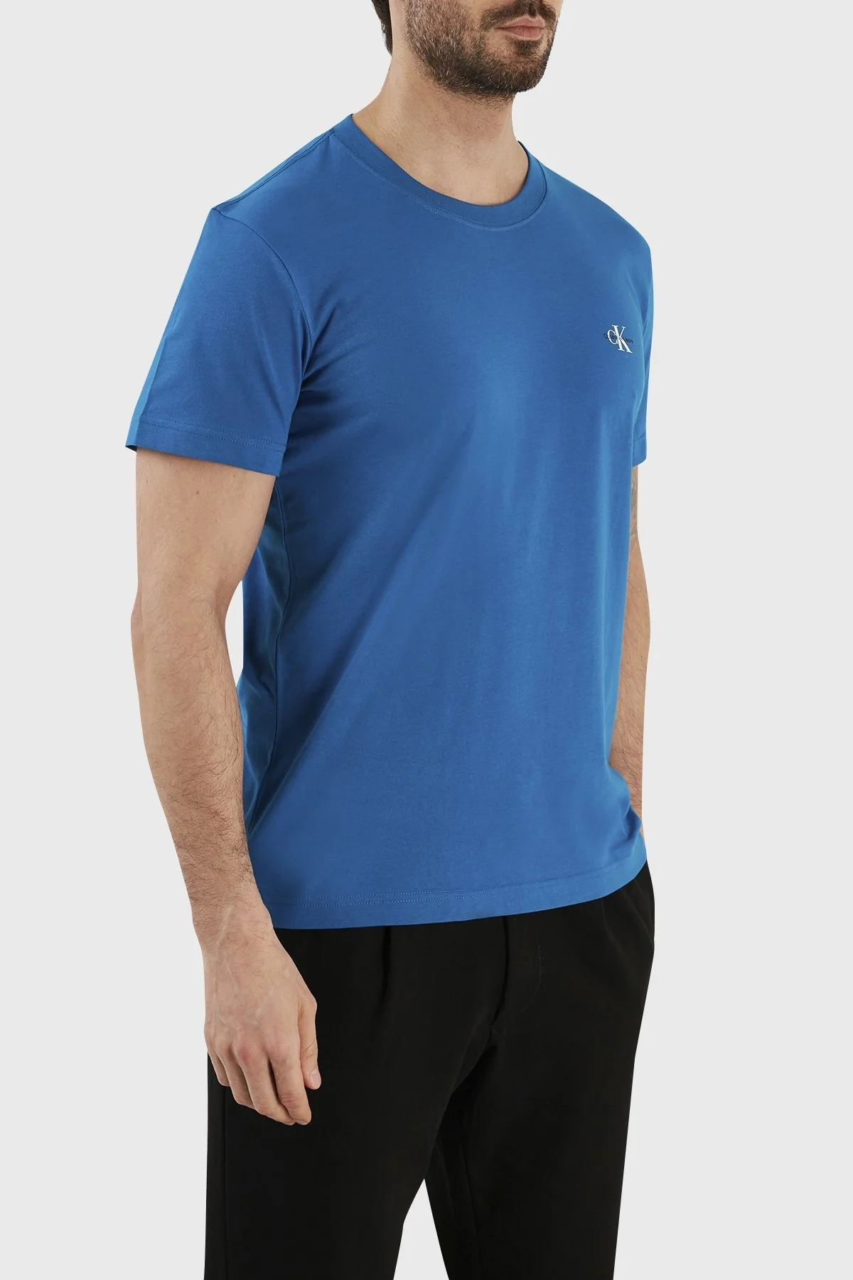 Calvin Klein Organik Pamuklu Regular Fit 2li J30J320199C3B Erkek T Shirt J30J320199 C3B MAVİ-TURUNCU - 2