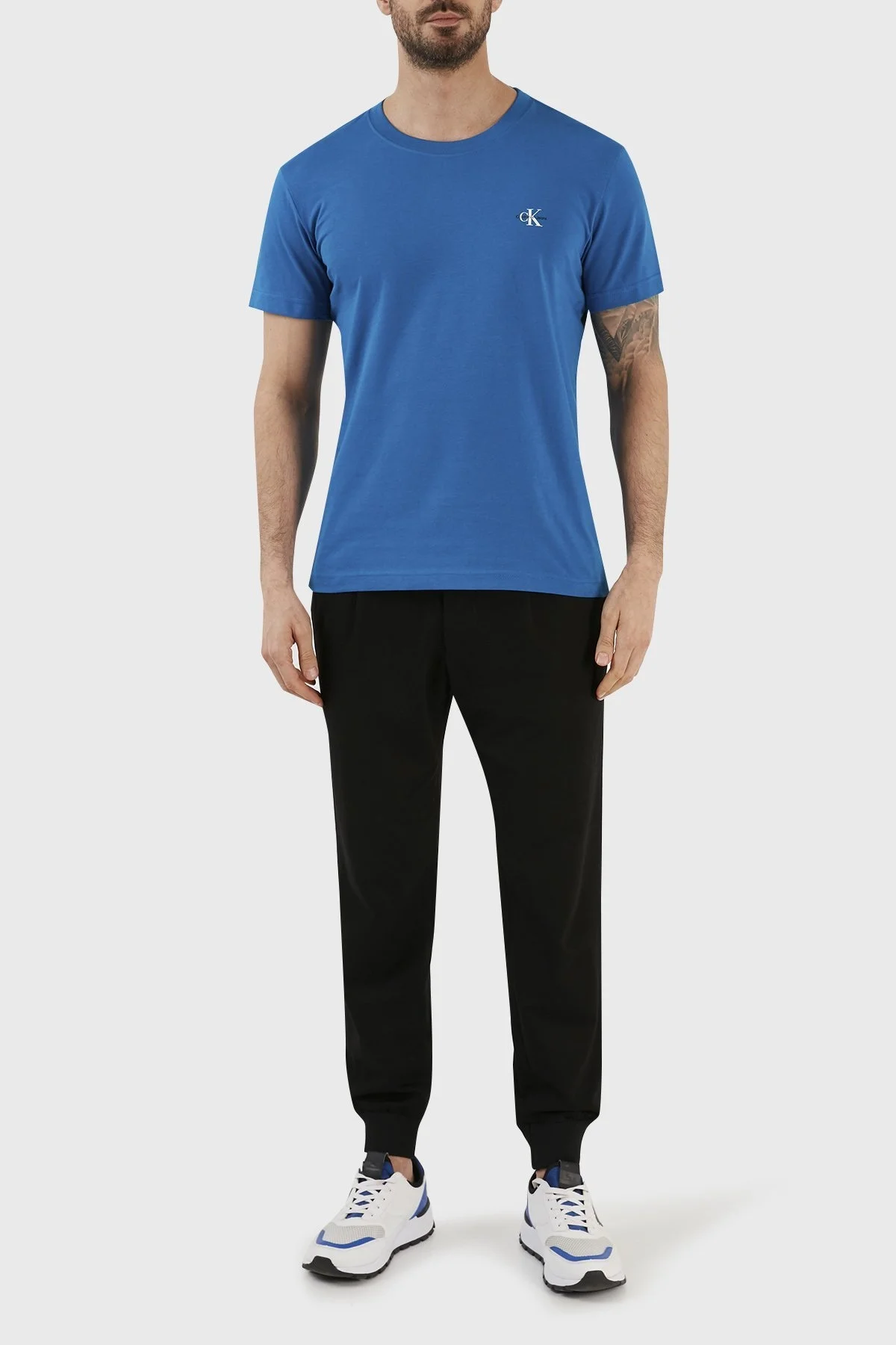 Calvin Klein Organik Pamuklu Regular Fit 2li J30J320199C3B Erkek T Shirt J30J320199 C3B MAVİ-TURUNCU - 4