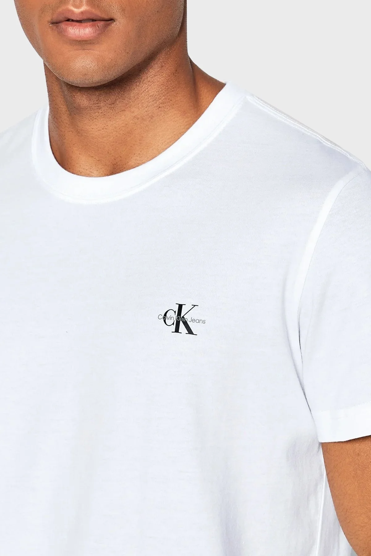 Calvin Klein Organik Pamuklu Regular Fit 2li J30J320199YAF Erkek T Shirt J30J320199 YAF SİYAH-BEYAZ - 13