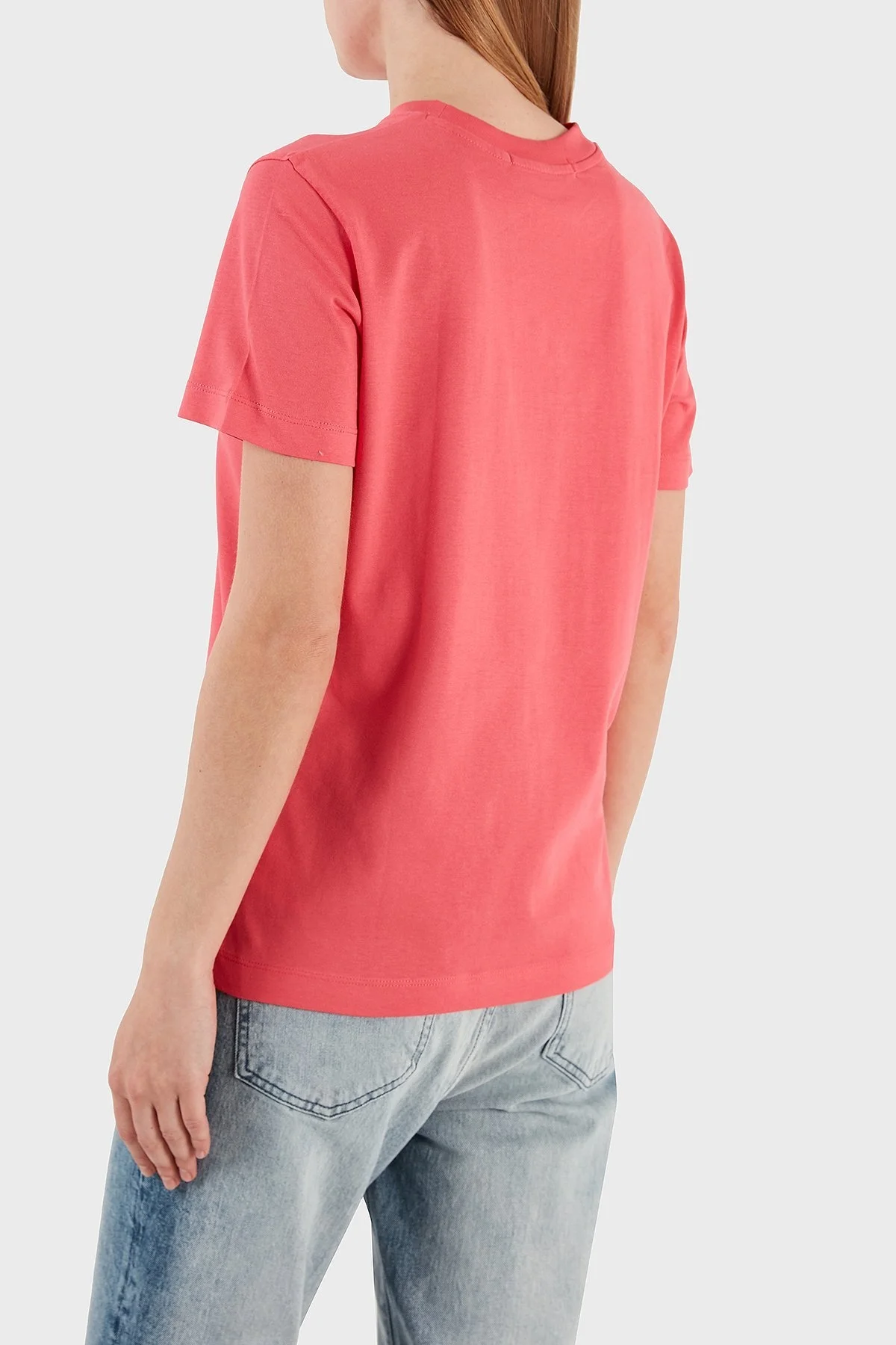 Calvin Klein Organik Pamuklu Regular Fit Bisiklet Yaka Bayan T Shirt J20J221065 XI1 PEMBE - 5