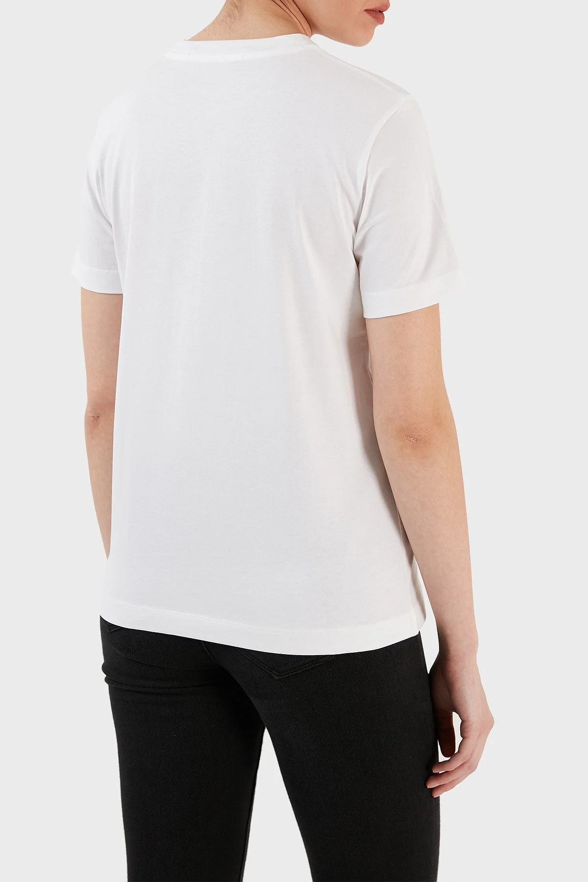 Calvin Klein Organik Pamuklu Regular Fit Bisiklet Yaka Bayan T Shirt J20J221065 YAF BEYAZ - 6