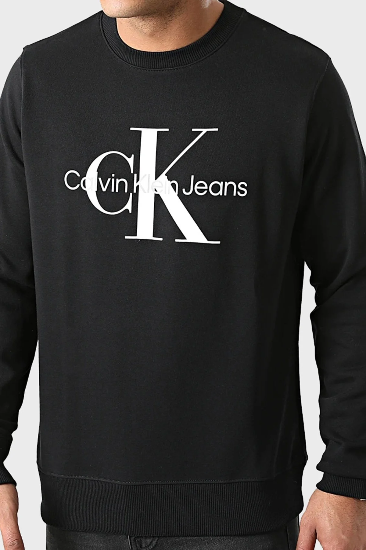 Calvin Klein Organik Pamuklu Regular Fit Bisiklet Yaka Erkek Sweat J30J320933 BEH SİYAH - 1