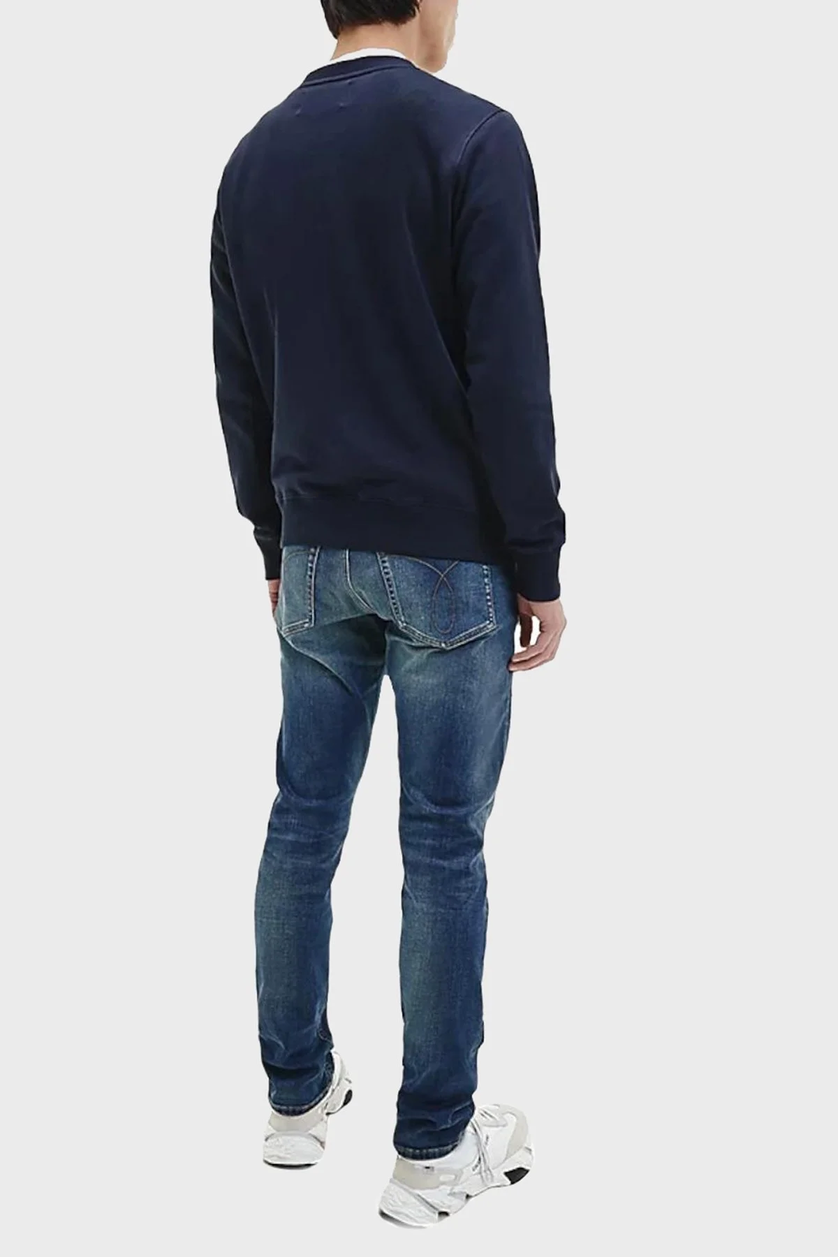 Calvin Klein Organik Pamuklu Regular Fit Bisiklet Yaka Erkek Sweat J30J320933 CHW LACİVERT - 3