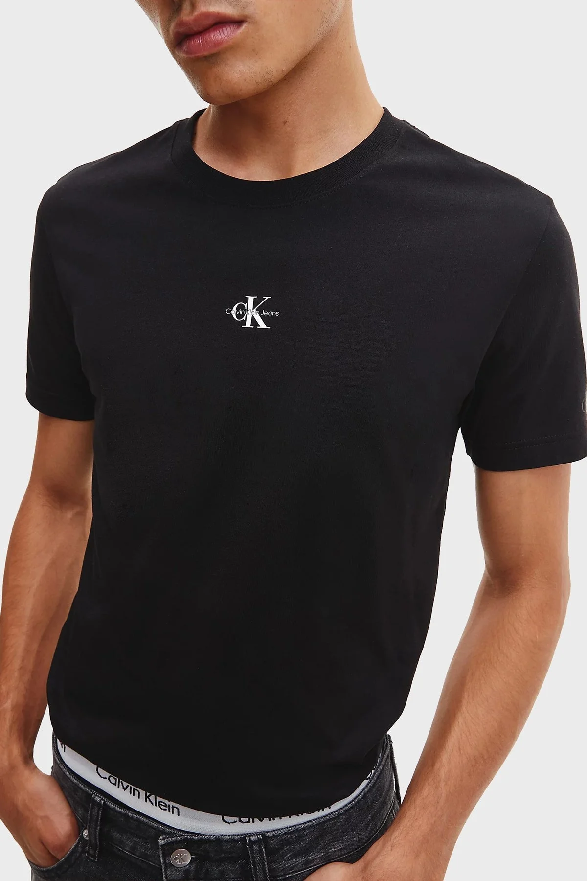 Calvin Klein Organik Pamuklu Regular Fit Bisiklet Yaka Erkek T Shirt J30J322466 BEH SİYAH - 3
