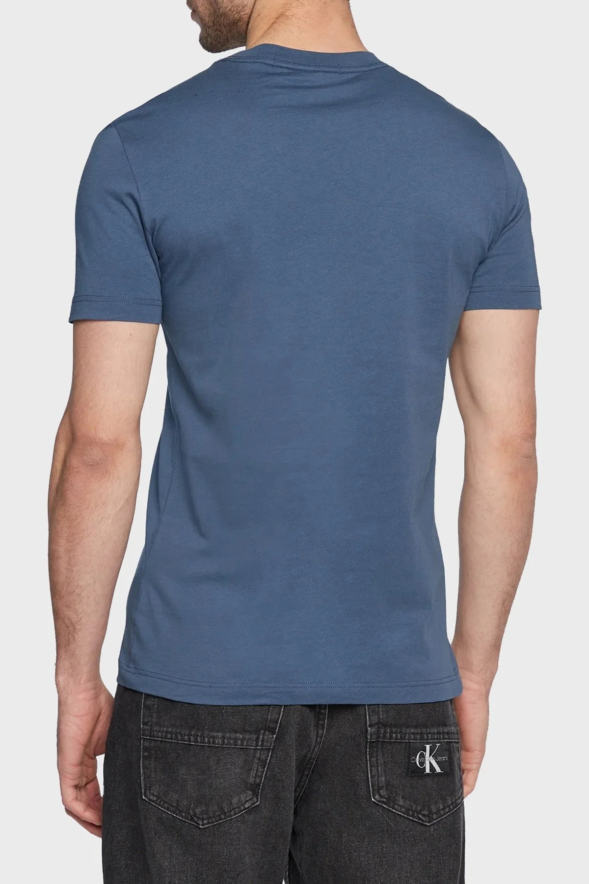 Calvin Klein Organik Pamuklu Regular Fit Bisiklet Yaka Erkek T Shirt J30J322466 DBZ MAVİ - 3