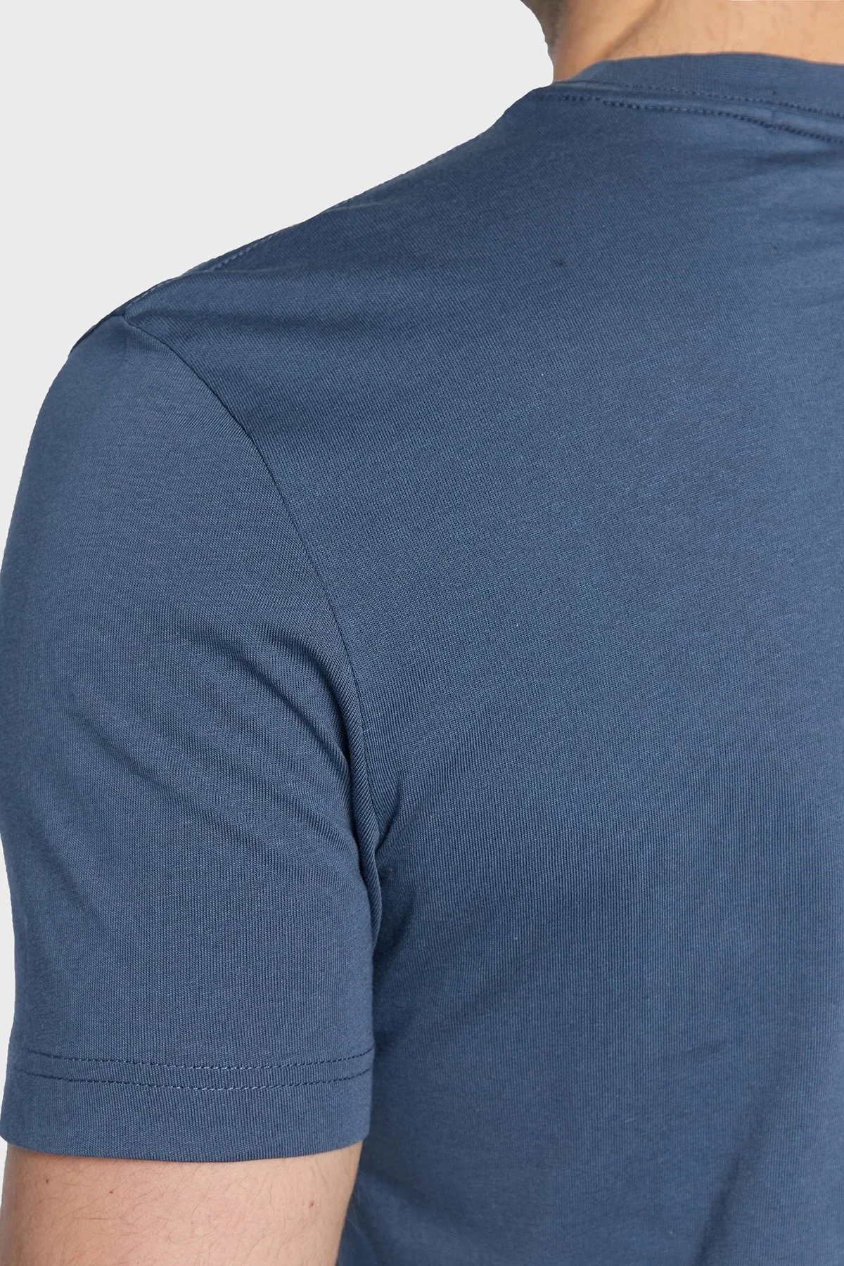 Calvin Klein Organik Pamuklu Regular Fit Bisiklet Yaka Erkek T Shirt J30J322466 DBZ MAVİ - 5