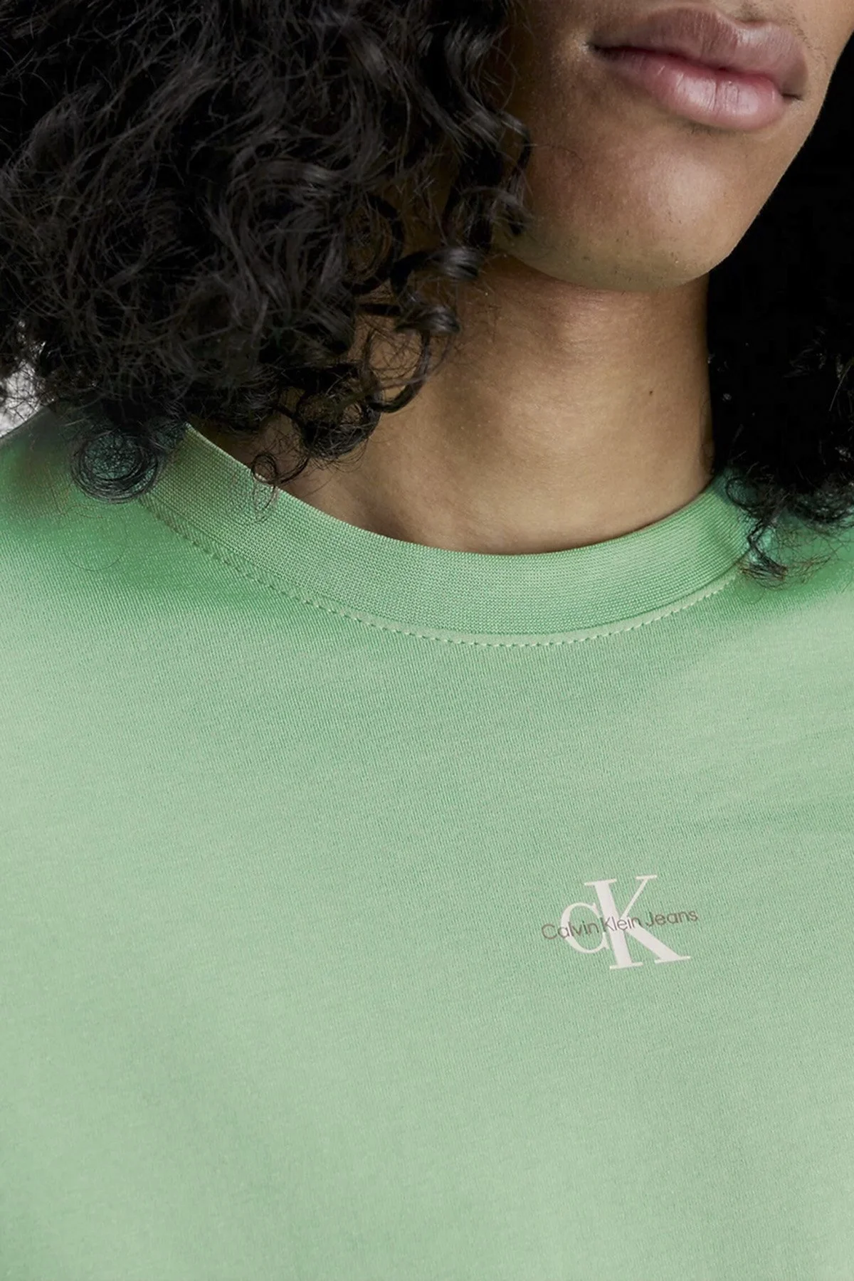 Calvin Klein Organik Pamuklu Regular Fit Bisiklet Yaka J30J322466L1C Erkek T Shirt J30J322466 L1C YEŞİL - 4