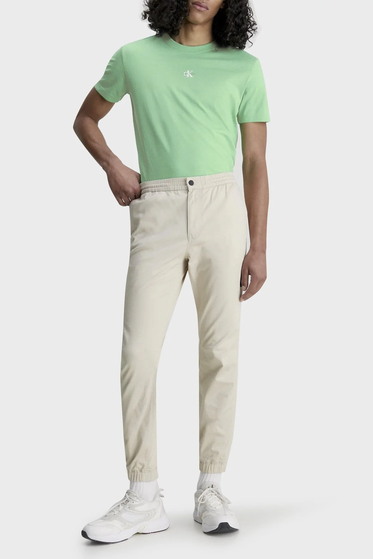 Calvin Klein Organik Pamuklu Regular Fit Bisiklet Yaka J30J322466L1C Erkek T Shirt J30J322466 L1C YEŞİL - 5