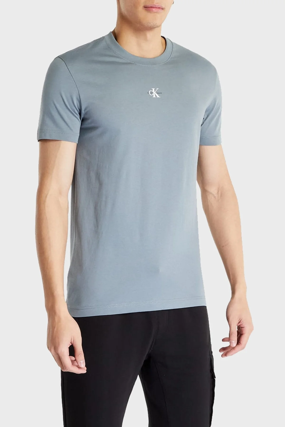 Calvin Klein Organik Pamuklu Regular Fit Bisiklet Yaka J30J322466PN6 Erkek T Shirt J30J322466 PN6 GRİ - 1