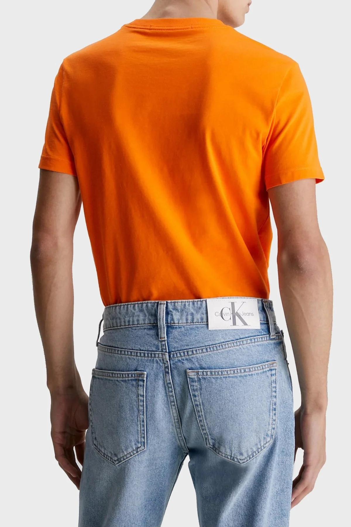 Calvin Klein Organik Pamuklu Regular Fit Bisiklet Yaka J30J322466SCB Erkek T Shirt J30J322466 SCB TURUNCU - 2
