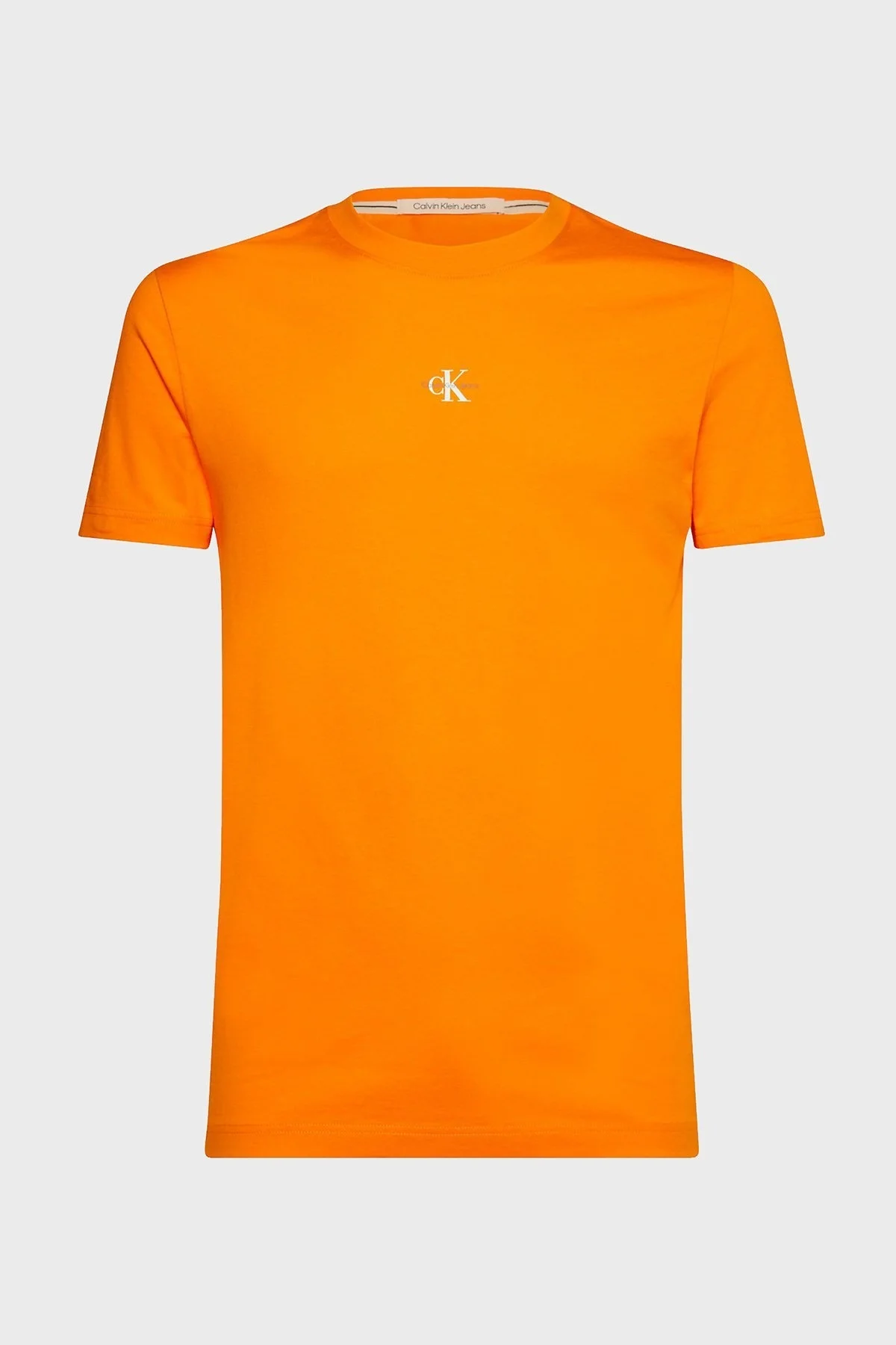 Calvin Klein Organik Pamuklu Regular Fit Bisiklet Yaka J30J322466SCB Erkek T Shirt J30J322466 SCB TURUNCU - 5