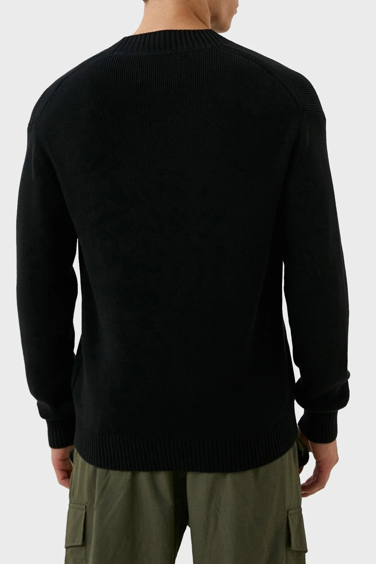 Calvin Klein Organik Pamuklu Regular Fit Bisiklet Yaka J30J323982BEH Erkek Kazak J30J323982 BEH SİYAH - 2