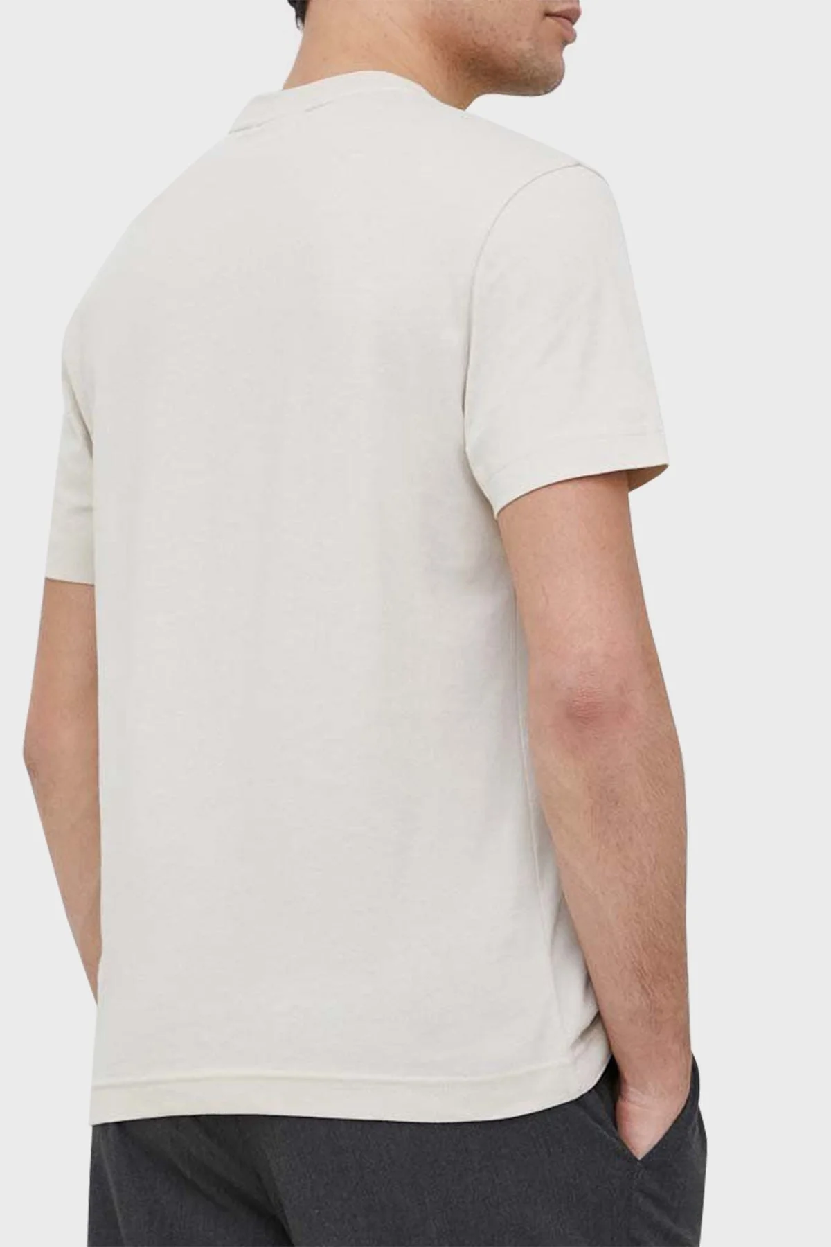 Calvin Klein Organik Pamuklu Regular Fit K10K111122ACE Erkek T Shirt K10K111122 ACE BEJ - 5