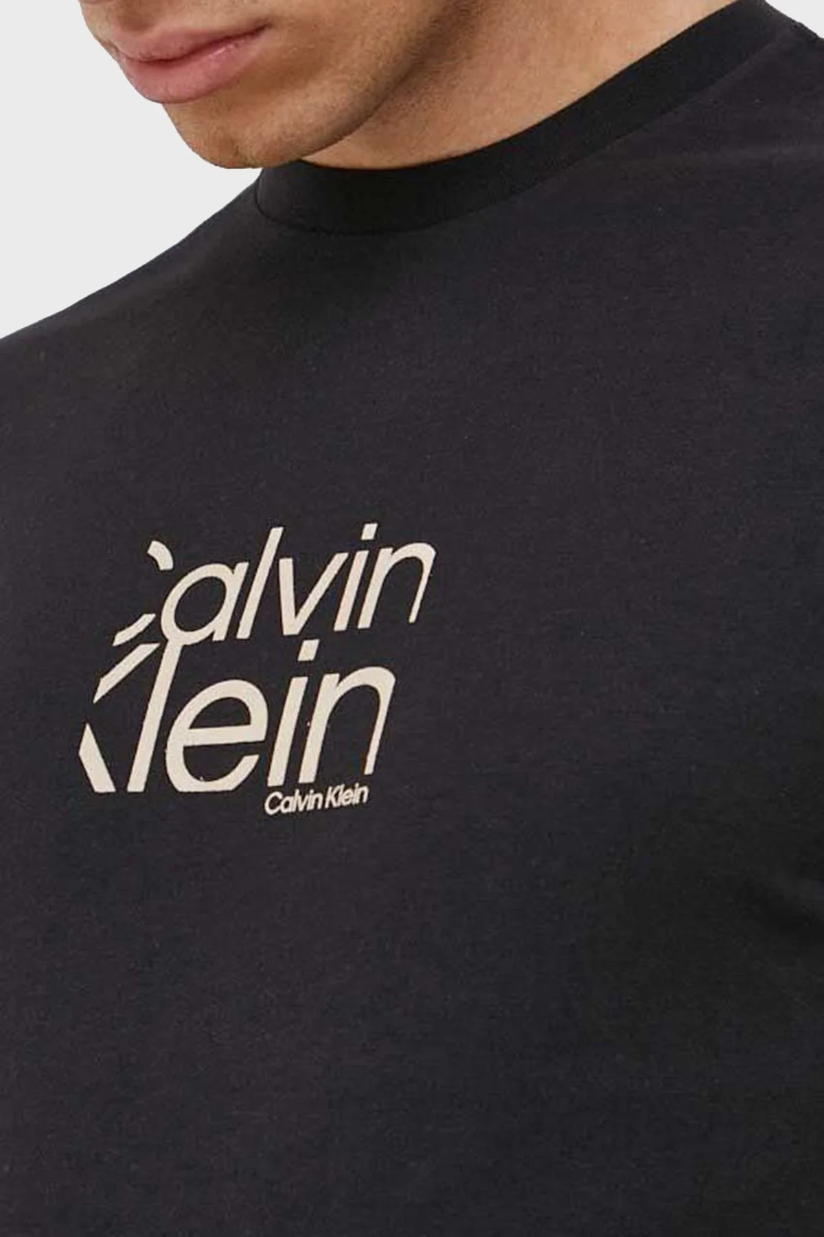 Calvin Klein Organik Pamuklu Regular Fit K10K111122BEH Erkek T Shirt K10K111122 BEH SİYAH - 2