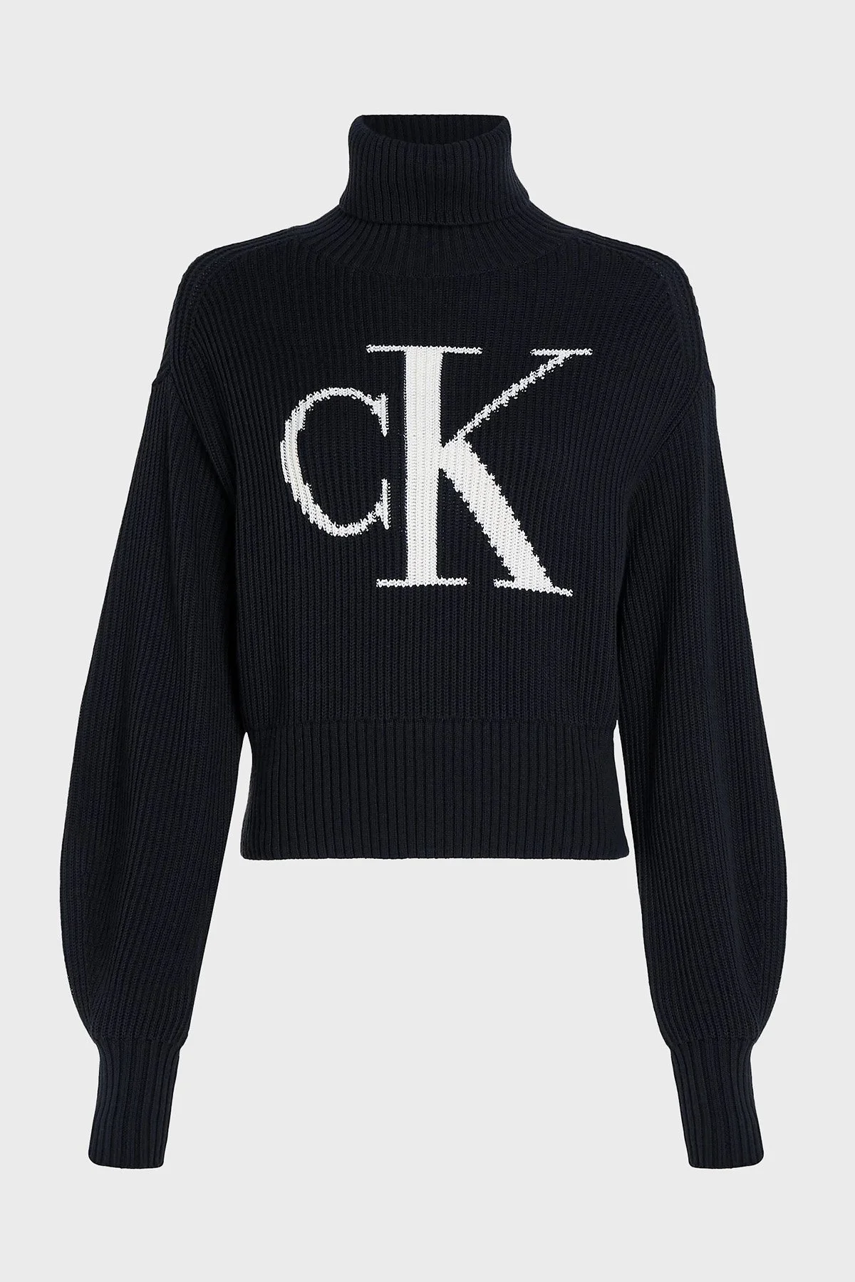Calvin Klein Organik Pamuklu Relaxed Fit Balıkçı Yaka J20J221960BEH Bayan Kazak J20J221960 BEH SİYAH - 5