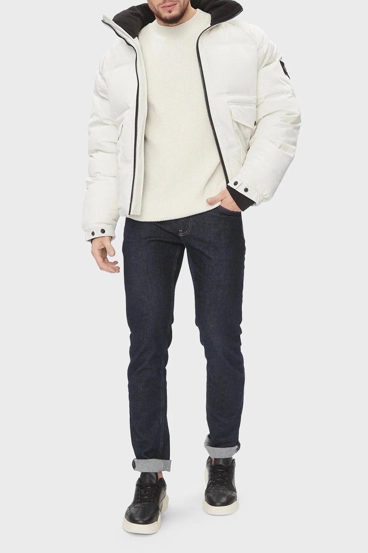 Calvin Klein Organik Pamuklu Relaxed Fit J30J324507YBI Erkek Kazak J30J324507 YBI BEYAZ - 3
