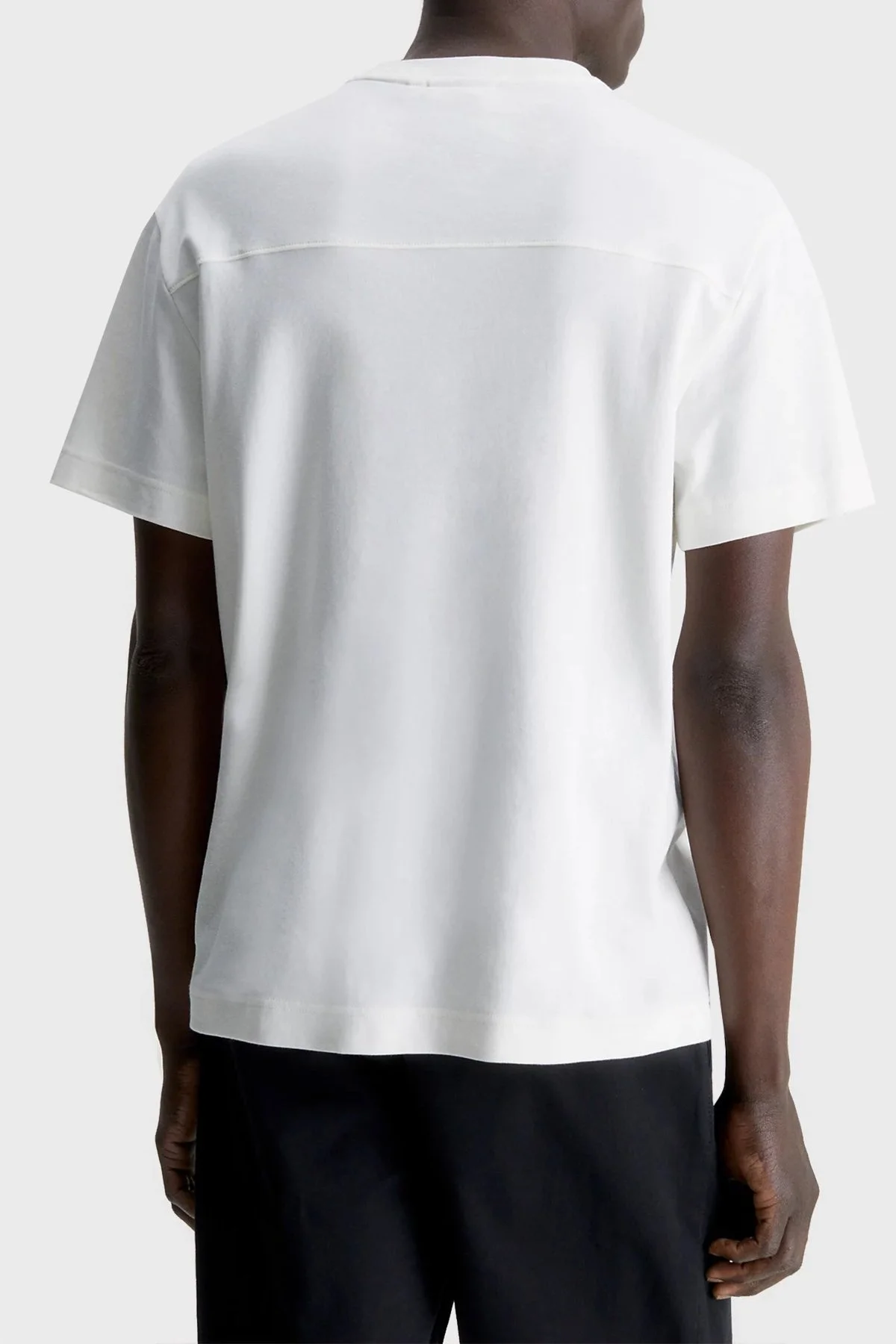 Calvin Klein Organik Pamuklu Relaxed Fit K10K109900YAH Erkek T Shirt K10K109900 YAH EKRU - 2