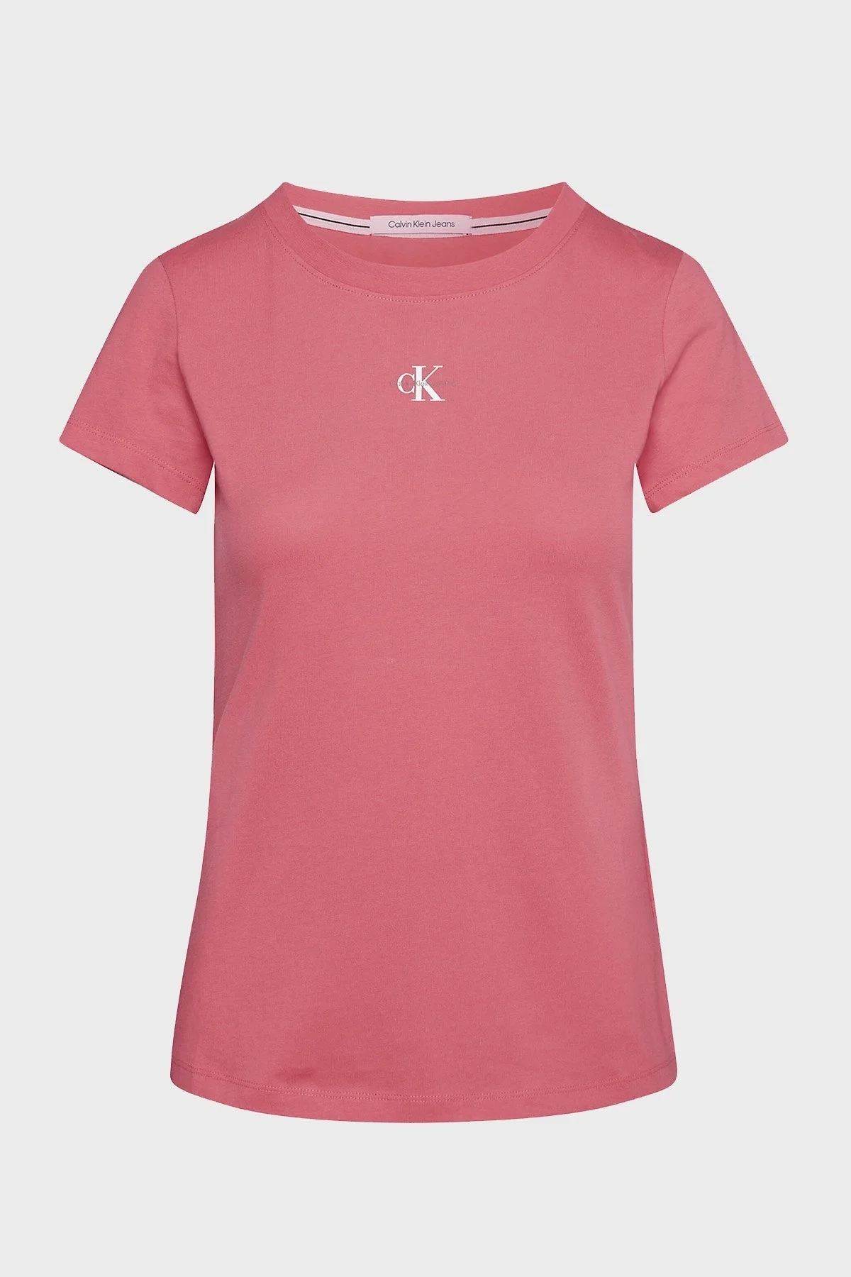 Calvin Klein Organik Pamuklu Slim Fit Bisiklet Yaka J20J220300XI1 Bayan T Shirt J20J220300 XI1 PEMBE - 4