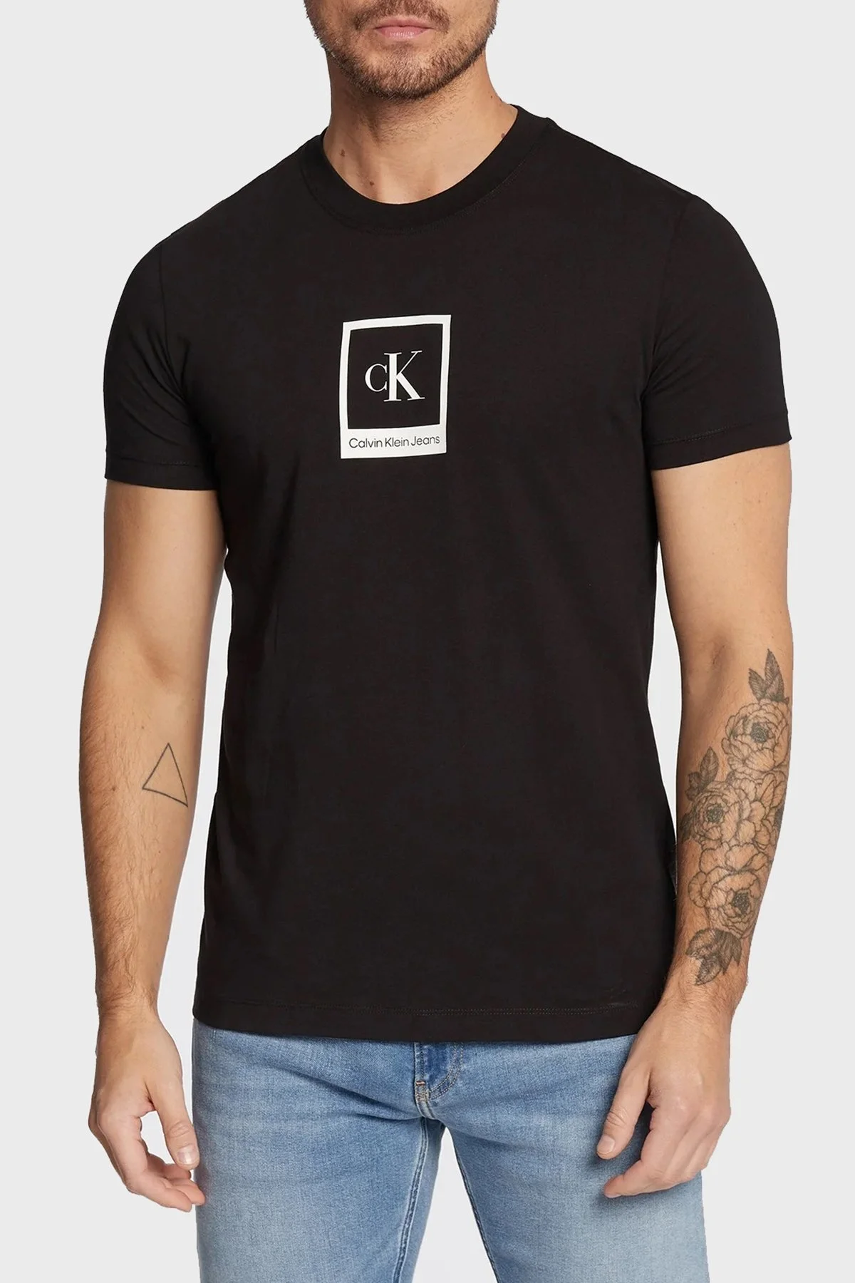 Calvin Klein Organik Pamuklu Slim Fit J30J321776BEH Erkek T Shirt J30J321776 BEH SİYAH - 1