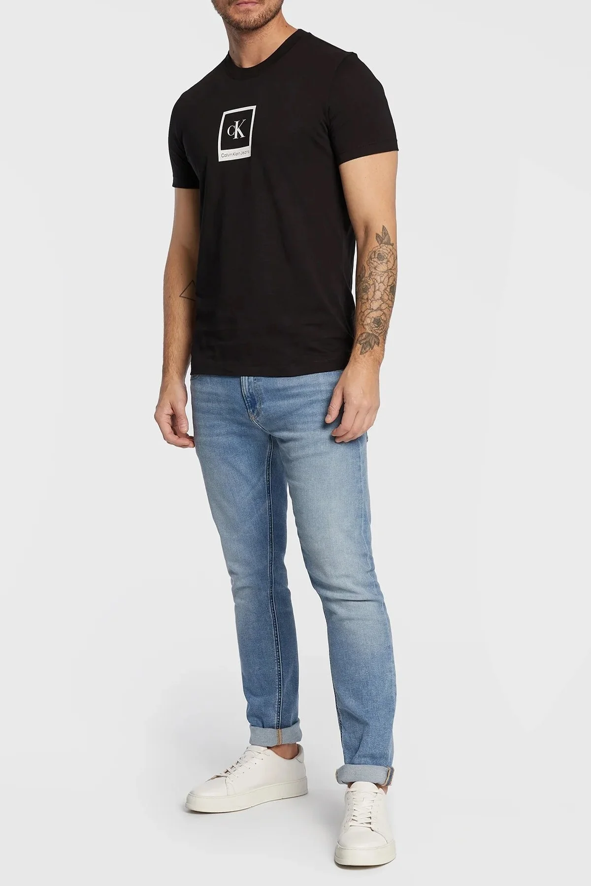 Calvin Klein Organik Pamuklu Slim Fit J30J321776BEH Erkek T Shirt J30J321776 BEH SİYAH - 4