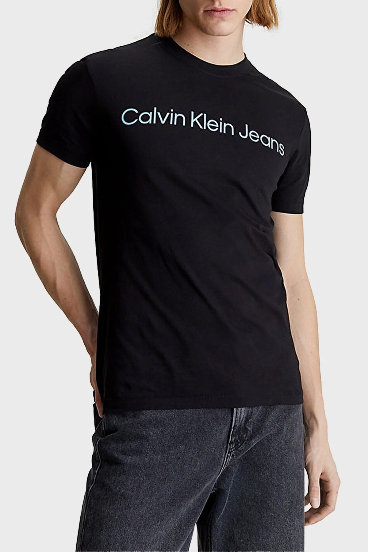 Calvin Klein Organik Pamuklu Slim Fit J30J322344BEH Erkek T Shirt J30J322344 BEH SİYAH - 1