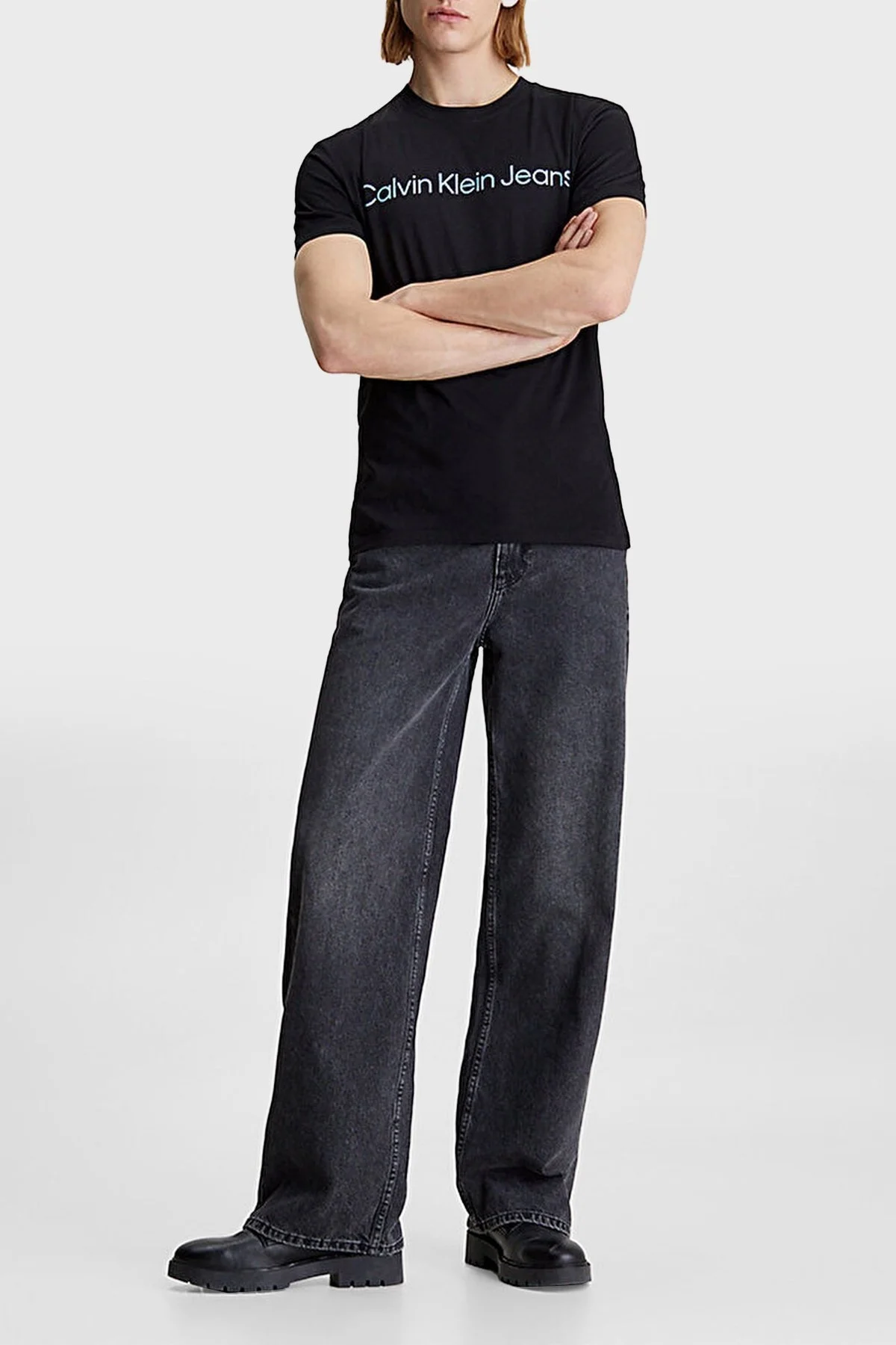 Calvin Klein Organik Pamuklu Slim Fit J30J322344BEH Erkek T Shirt J30J322344 BEH SİYAH - 3